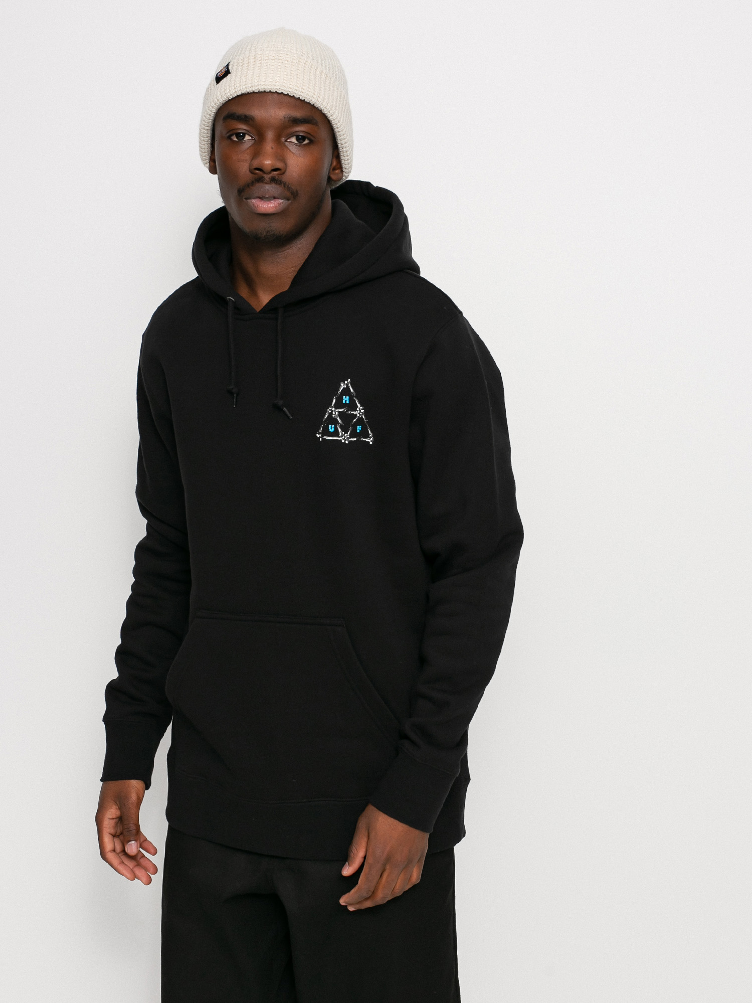 Mikina s kapucí HUF Broken Bones TT HD (black)