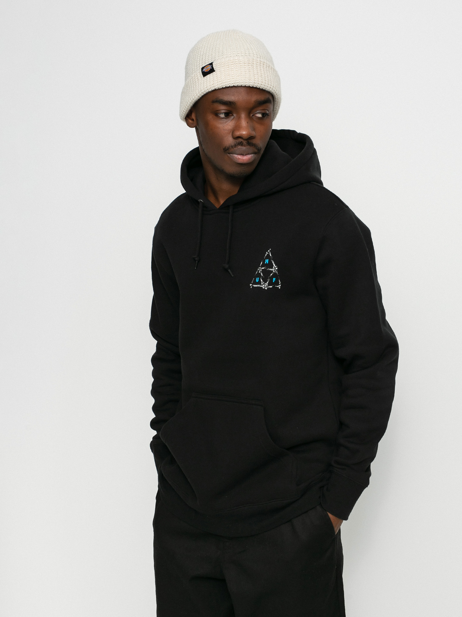 Mikina s kapucí HUF Broken Bones TT HD (black)