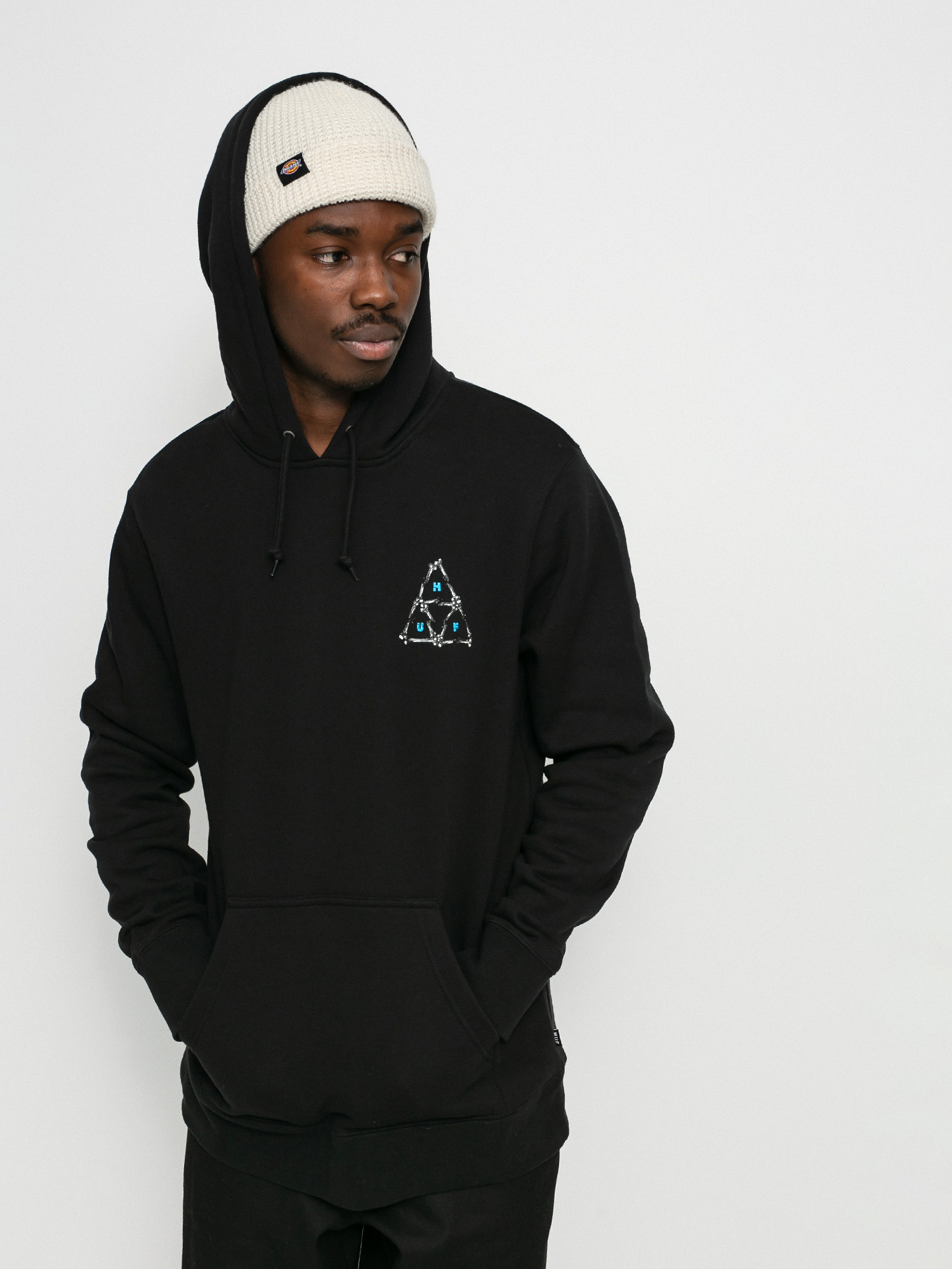 Mikina s kapucí HUF Broken Bones TT HD (black)