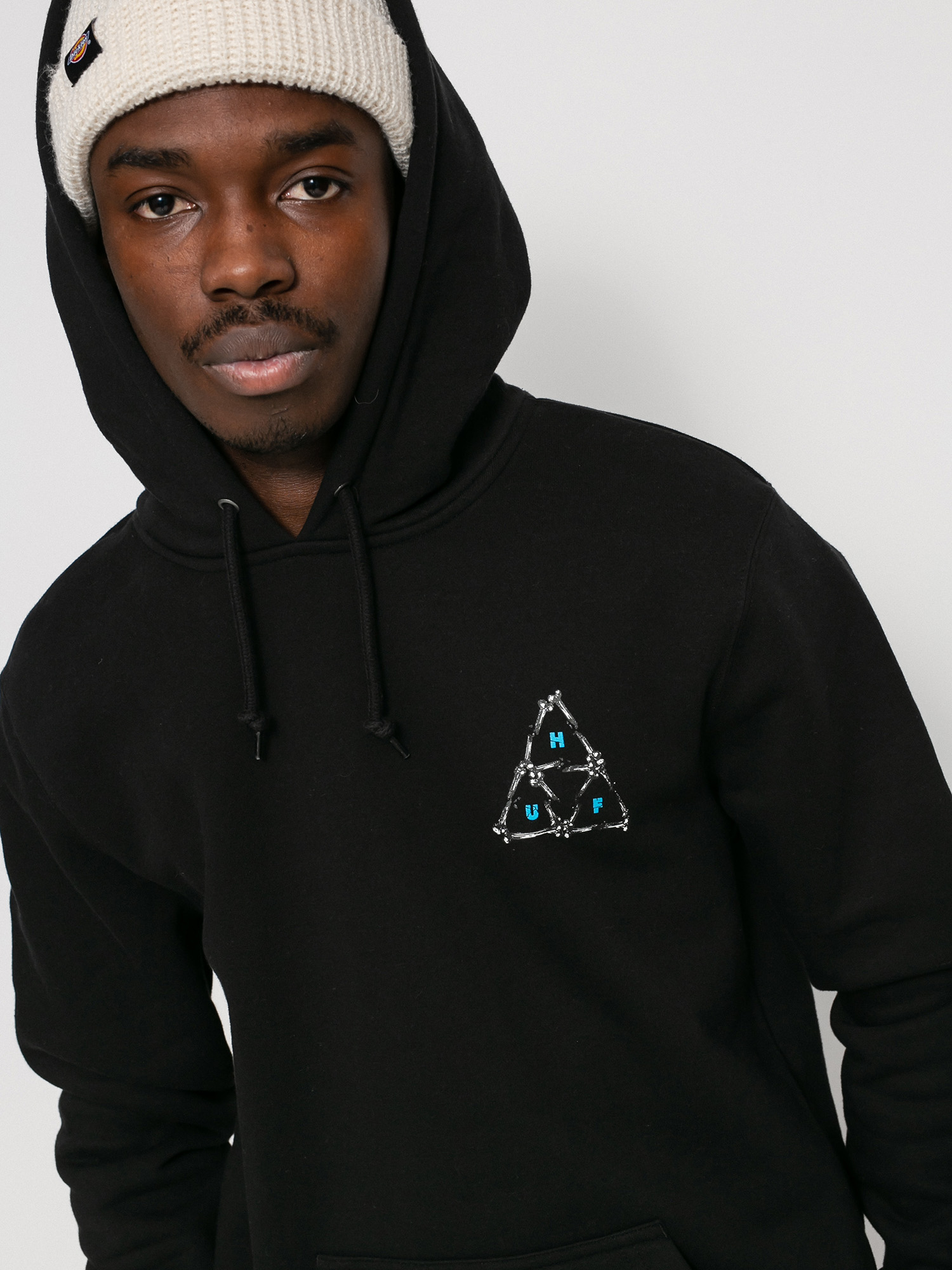 Mikina s kapucí HUF Broken Bones TT HD (black)