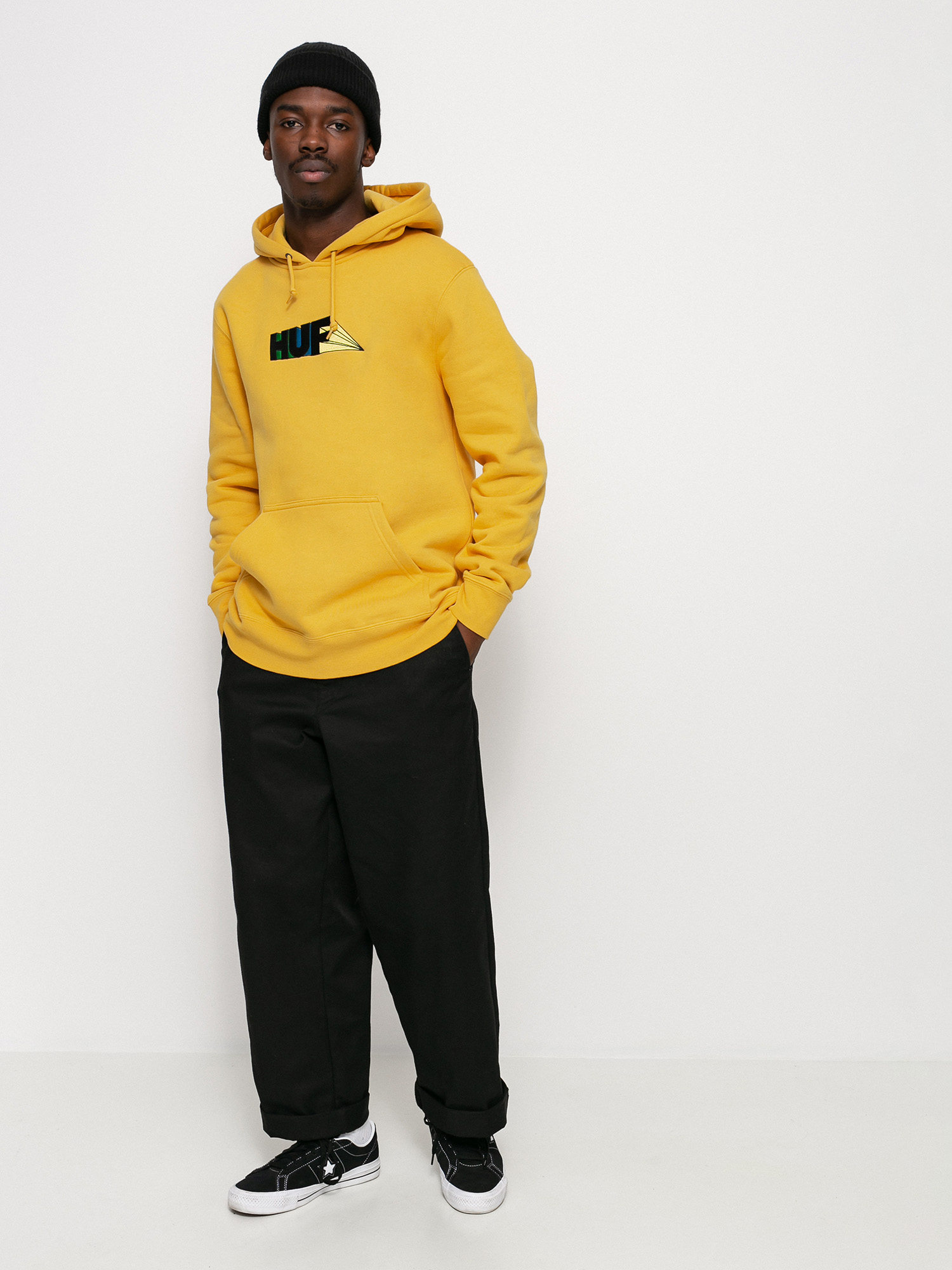 Mikina s kapucí HUF Spectrum HD (golden)