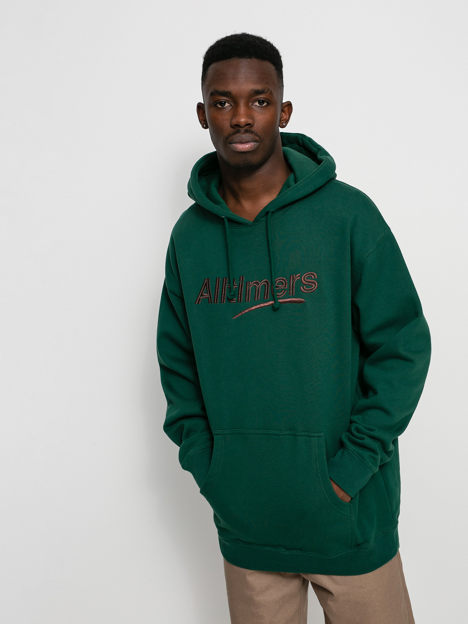 Mikina s kapucí Alltimers Estate Embroidered HD (green/bronze)