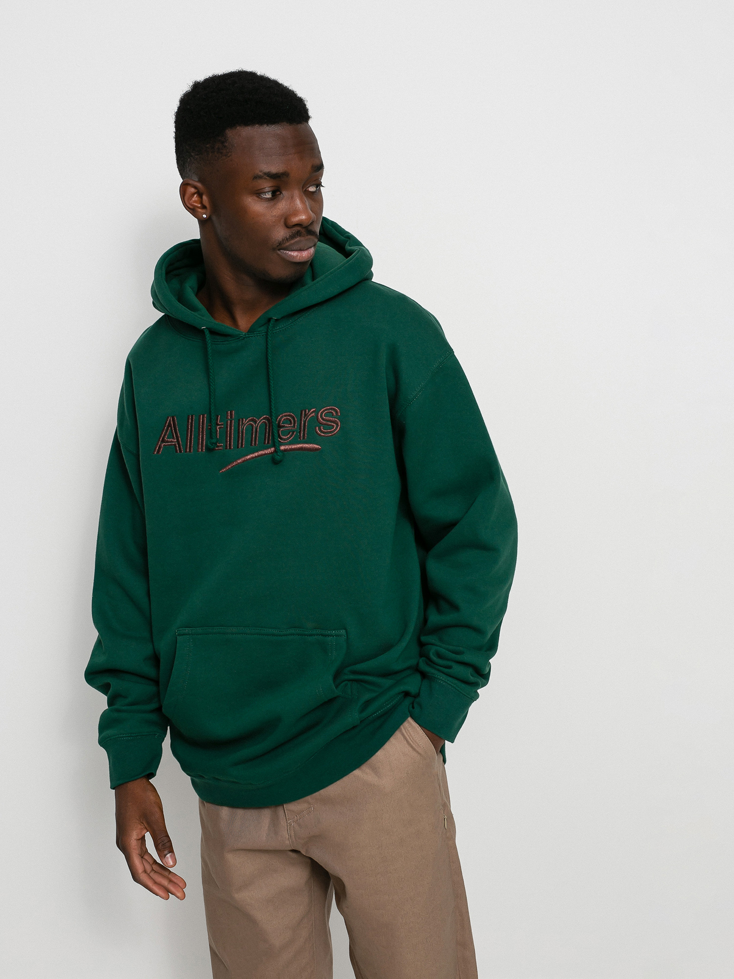Mikina s kapucí Alltimers Estate Embroidered HD (green/bronze)