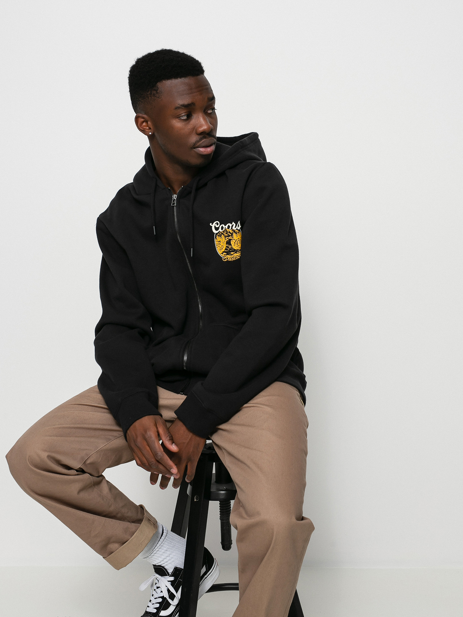 Mikina s kapucí Brixton Coors Rocky Full Zip (black)