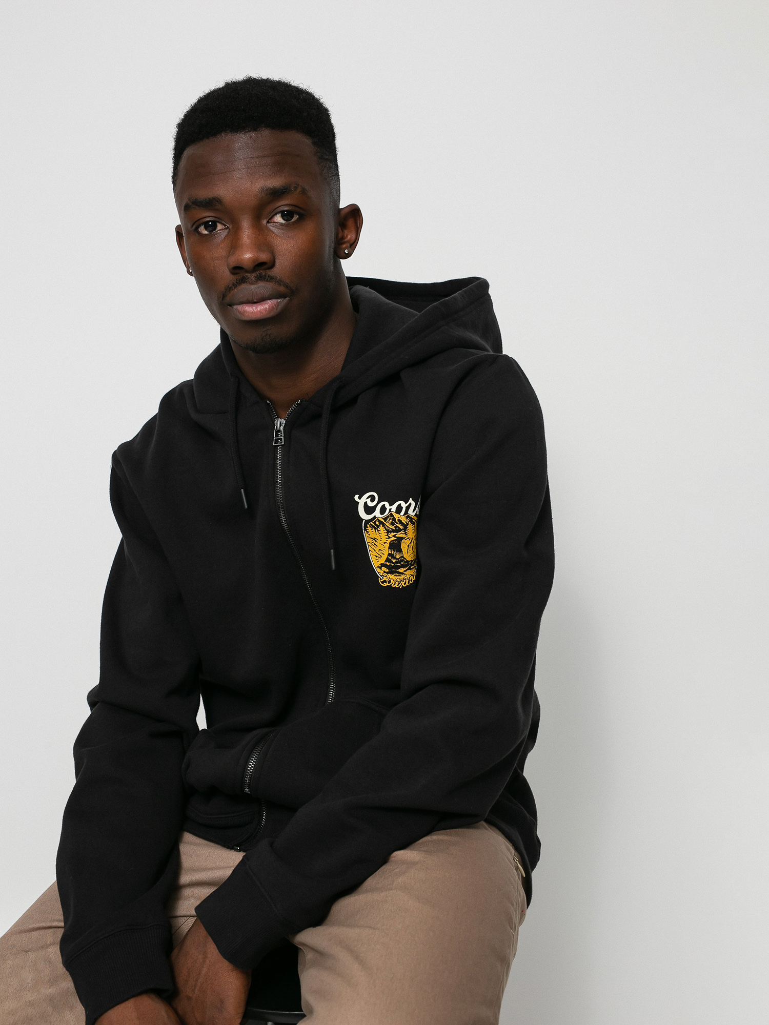 Mikina s kapucí Brixton Coors Rocky Full Zip (black)