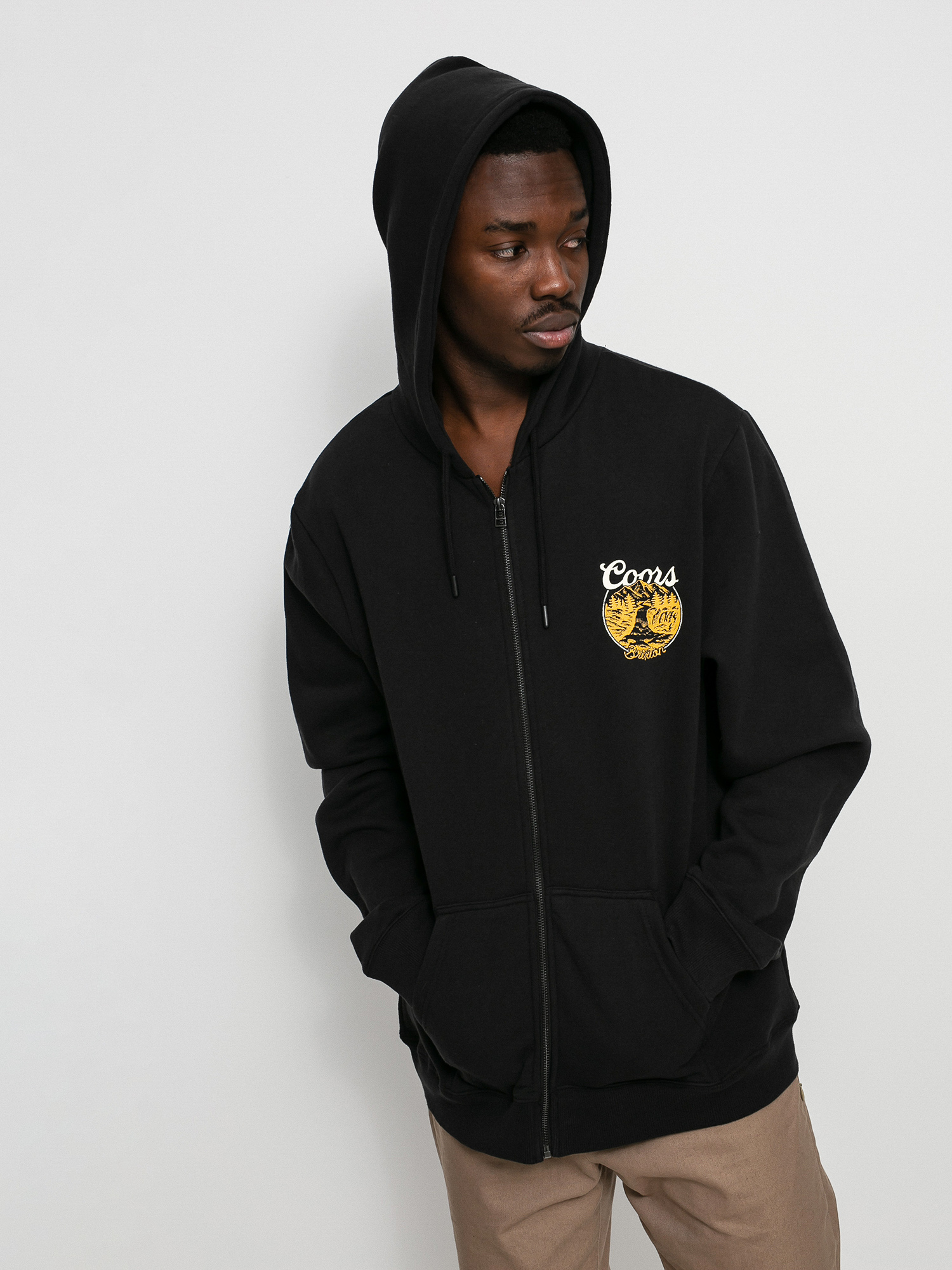 Mikina s kapucí Brixton Coors Rocky Full Zip (black)