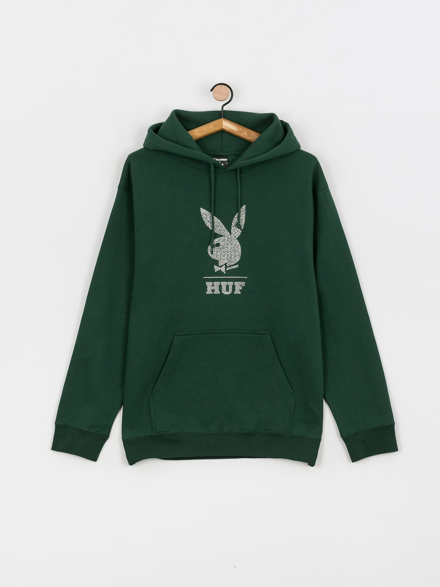 Mikina s kapucí HUF X Playboy Rhinestone HD (forest green)