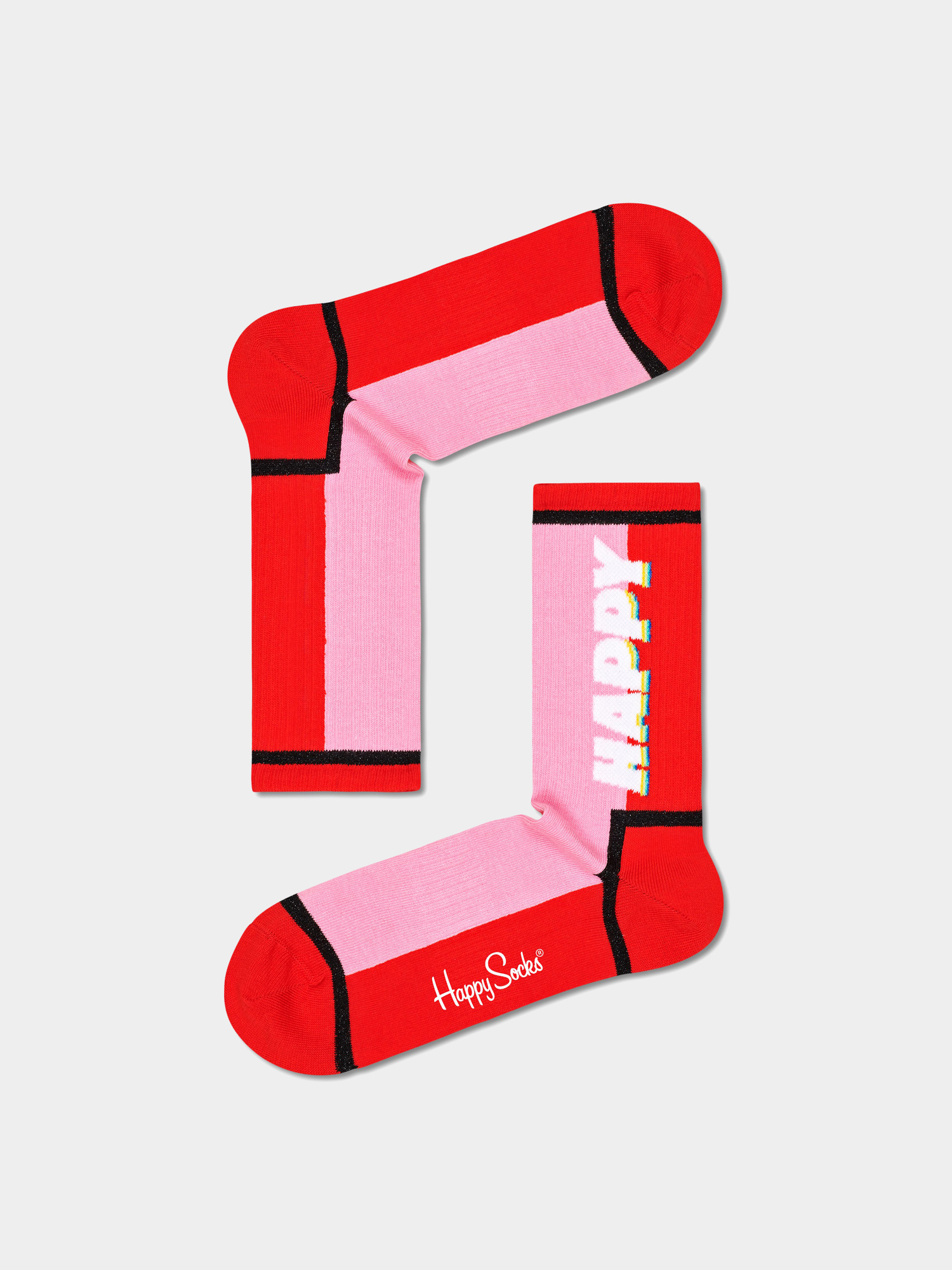 Ponožky Happy Socks Happy TeXt 3/4 Crew (red/pink)