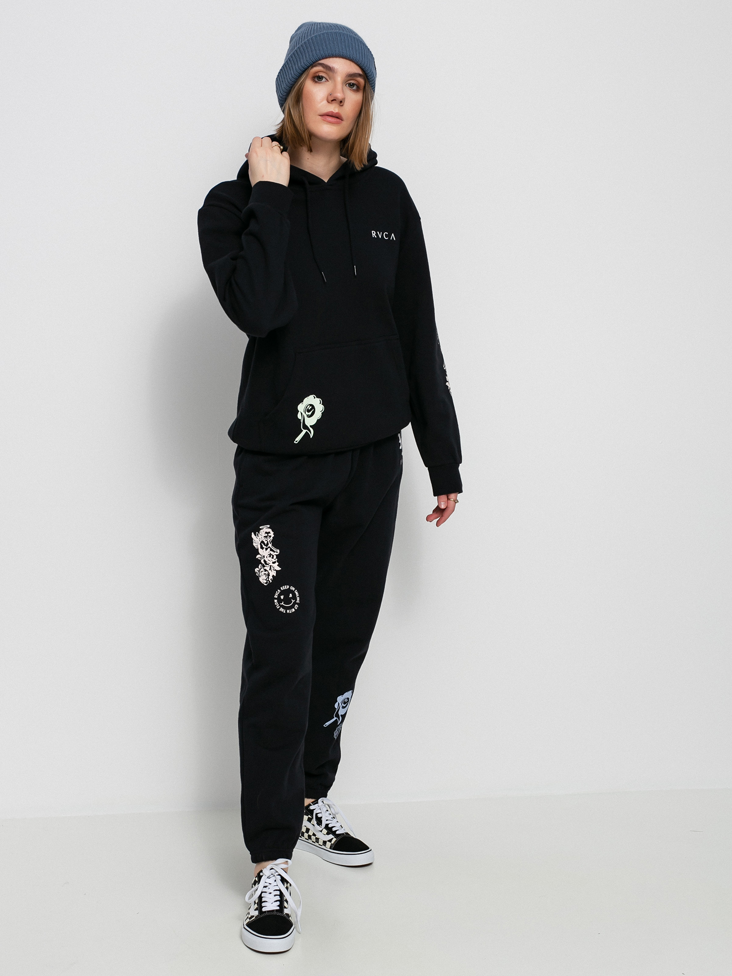 Mikina s kapucí RVCA Mash Up HD Wmn (black)