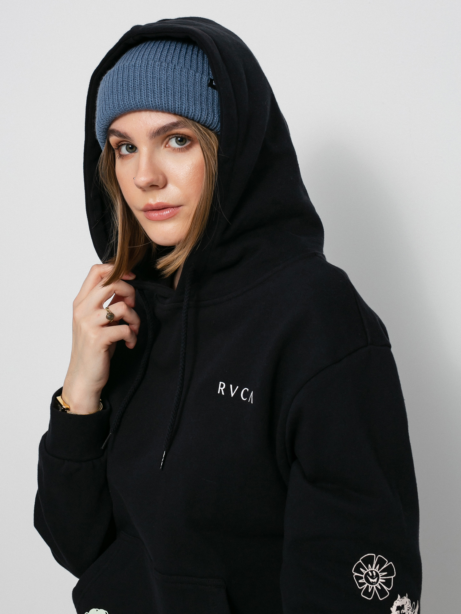 Mikina s kapucí RVCA Mash Up HD Wmn (black)