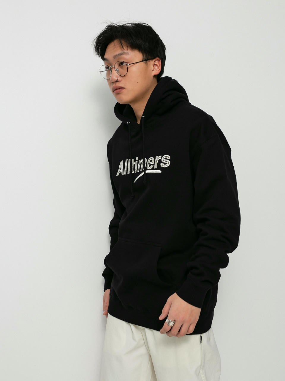 Mikina s kapucí Alltimers Estate Embroidered HD (black/silver)