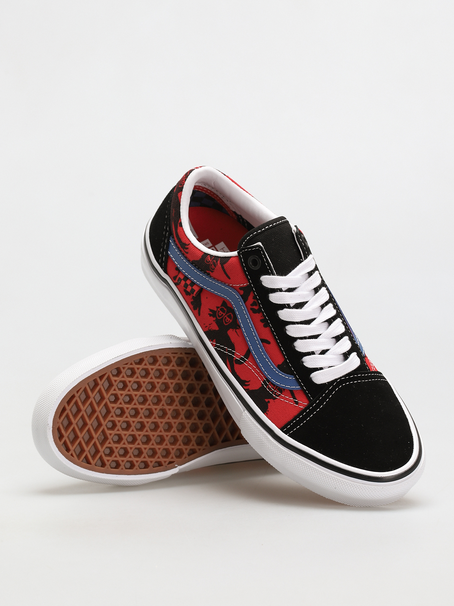 Boty Vans X KROOKED Skate Old Skool (by natas for ray/red)