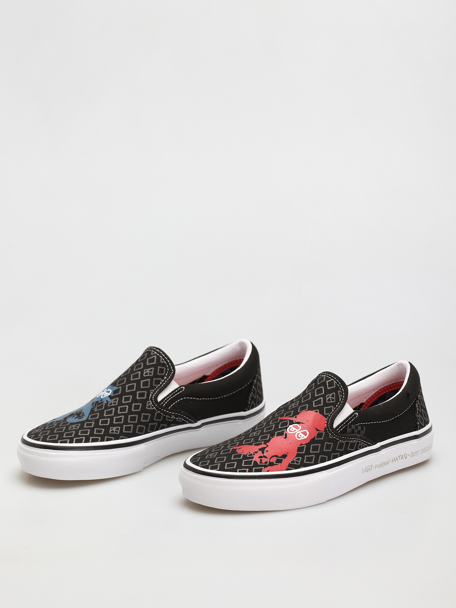 Boty Vans X KROOKED Skate Slip On (by natas for ray/black)