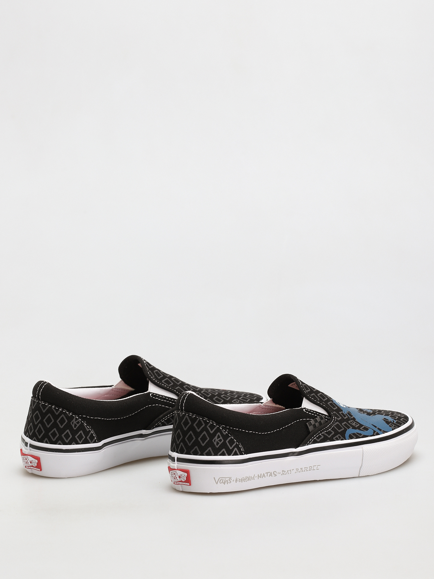 Boty Vans X KROOKED Skate Slip On (by natas for ray/black)