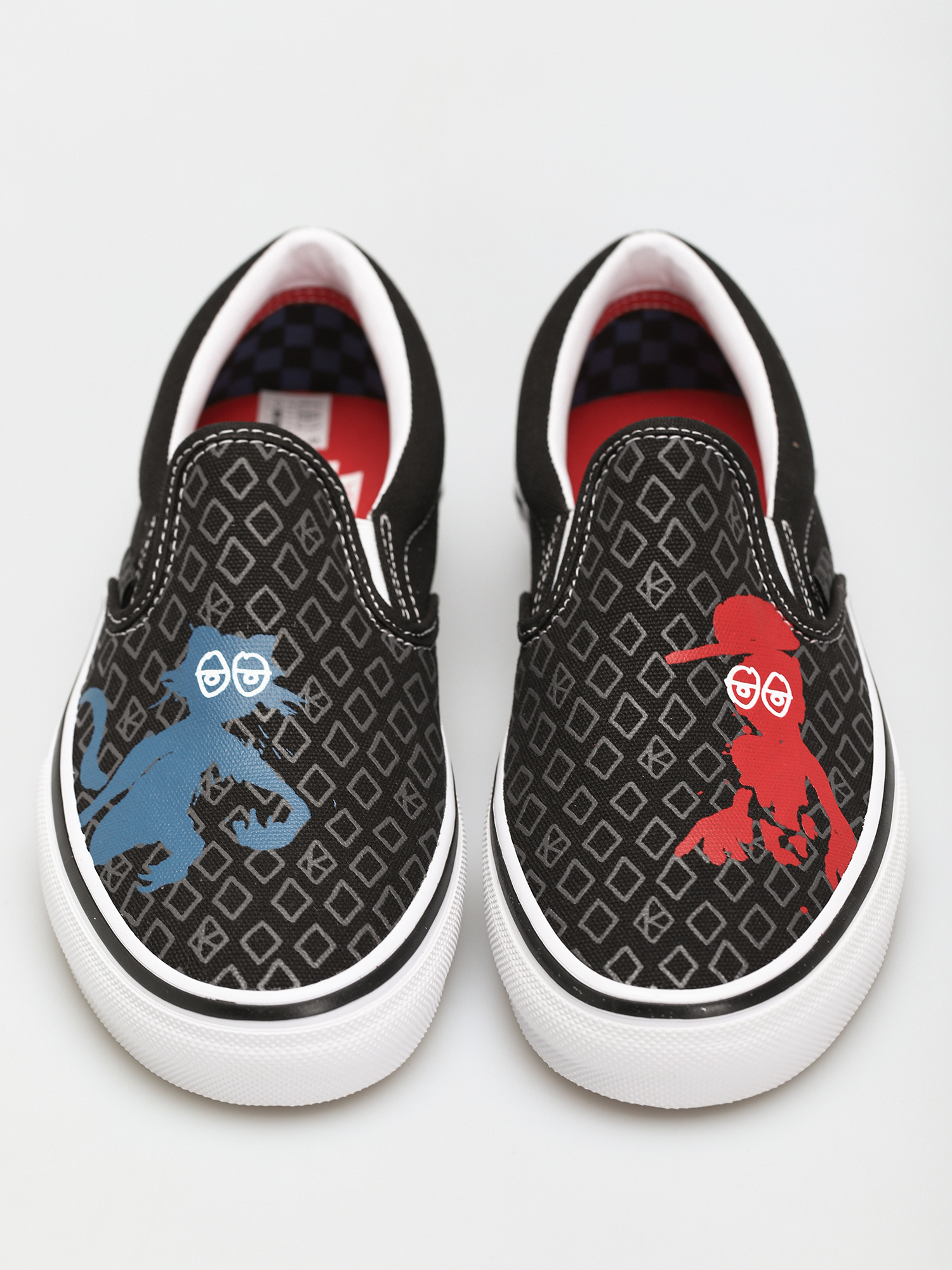 Boty Vans X KROOKED Skate Slip On (by natas for ray/black)