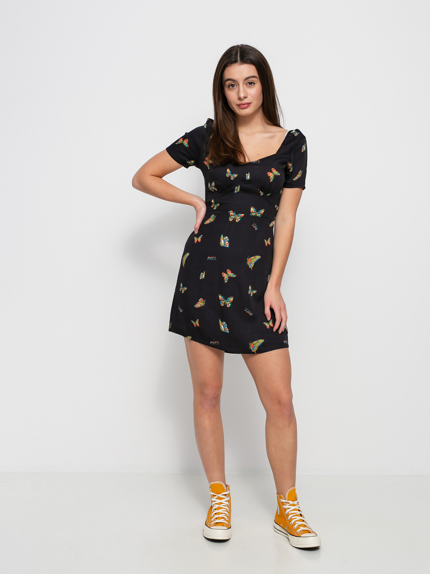 Šaty  RVCA Flutter Fenced Wmn (black)