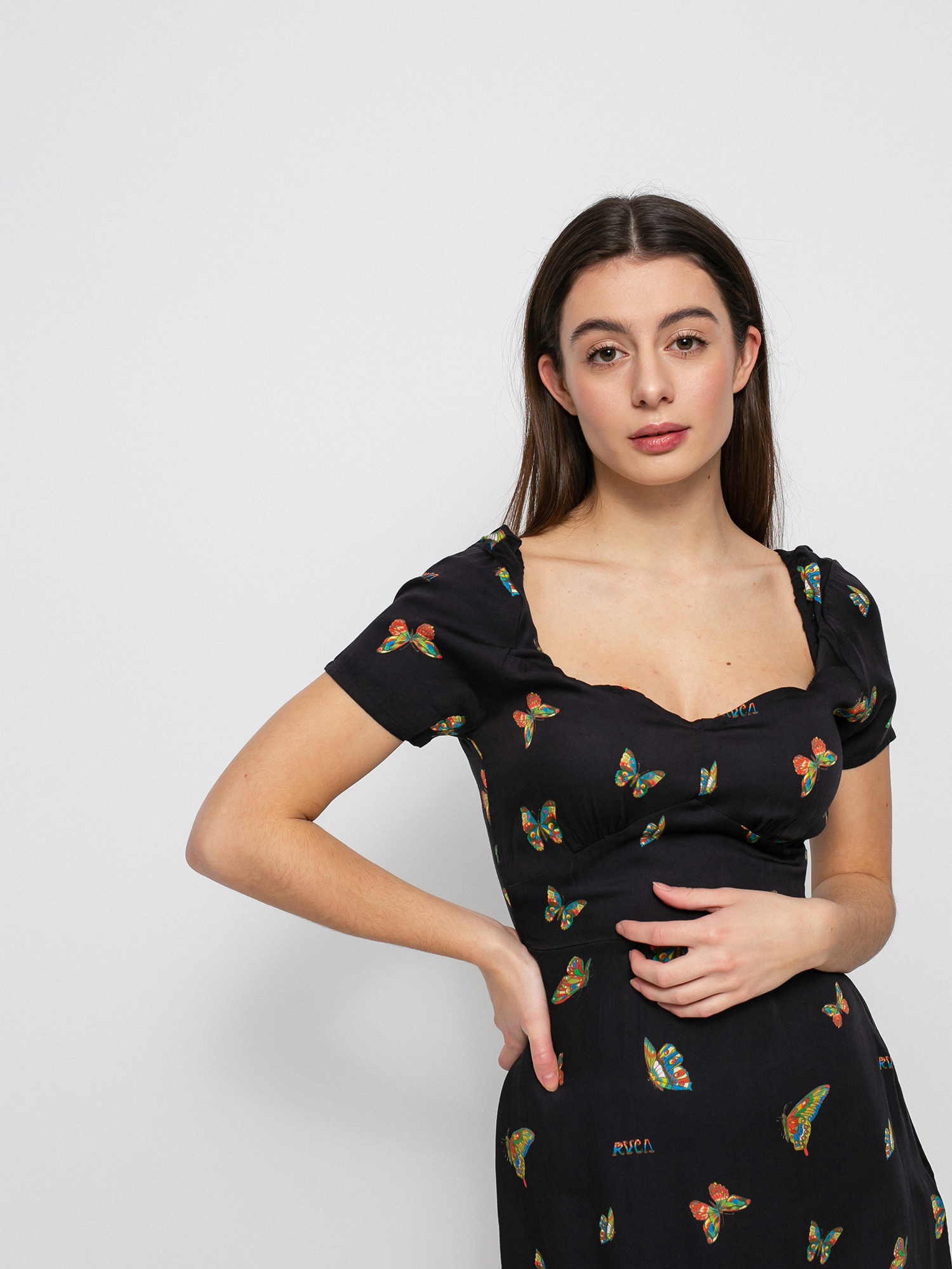 Šaty  RVCA Flutter Fenced Wmn (black)