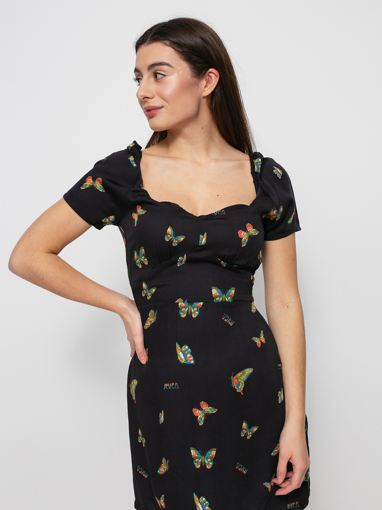 Šaty  RVCA Flutter Fenced Wmn (black)