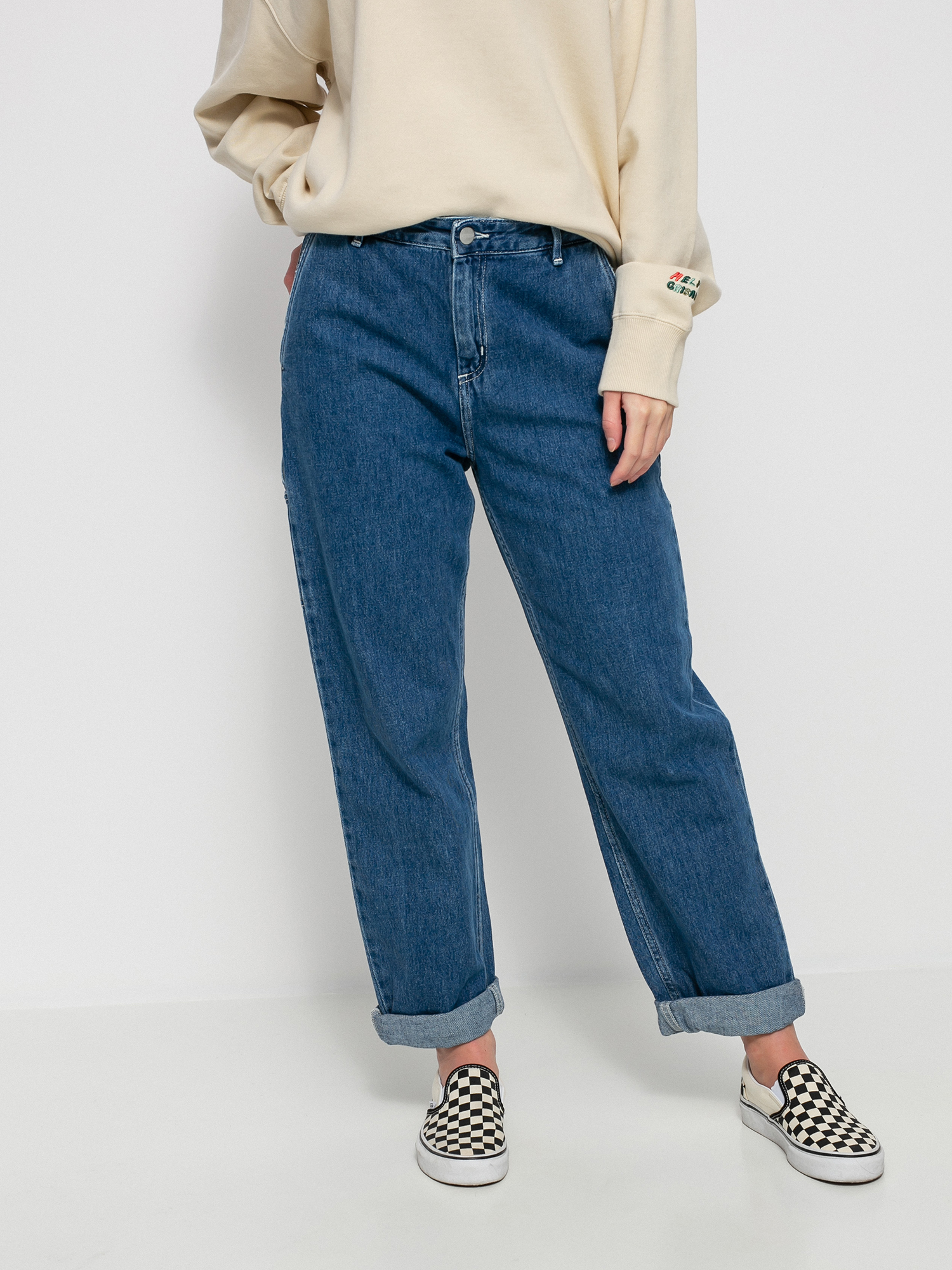 Kalhoty Carhartt WIP Pierce Wmn (blue)