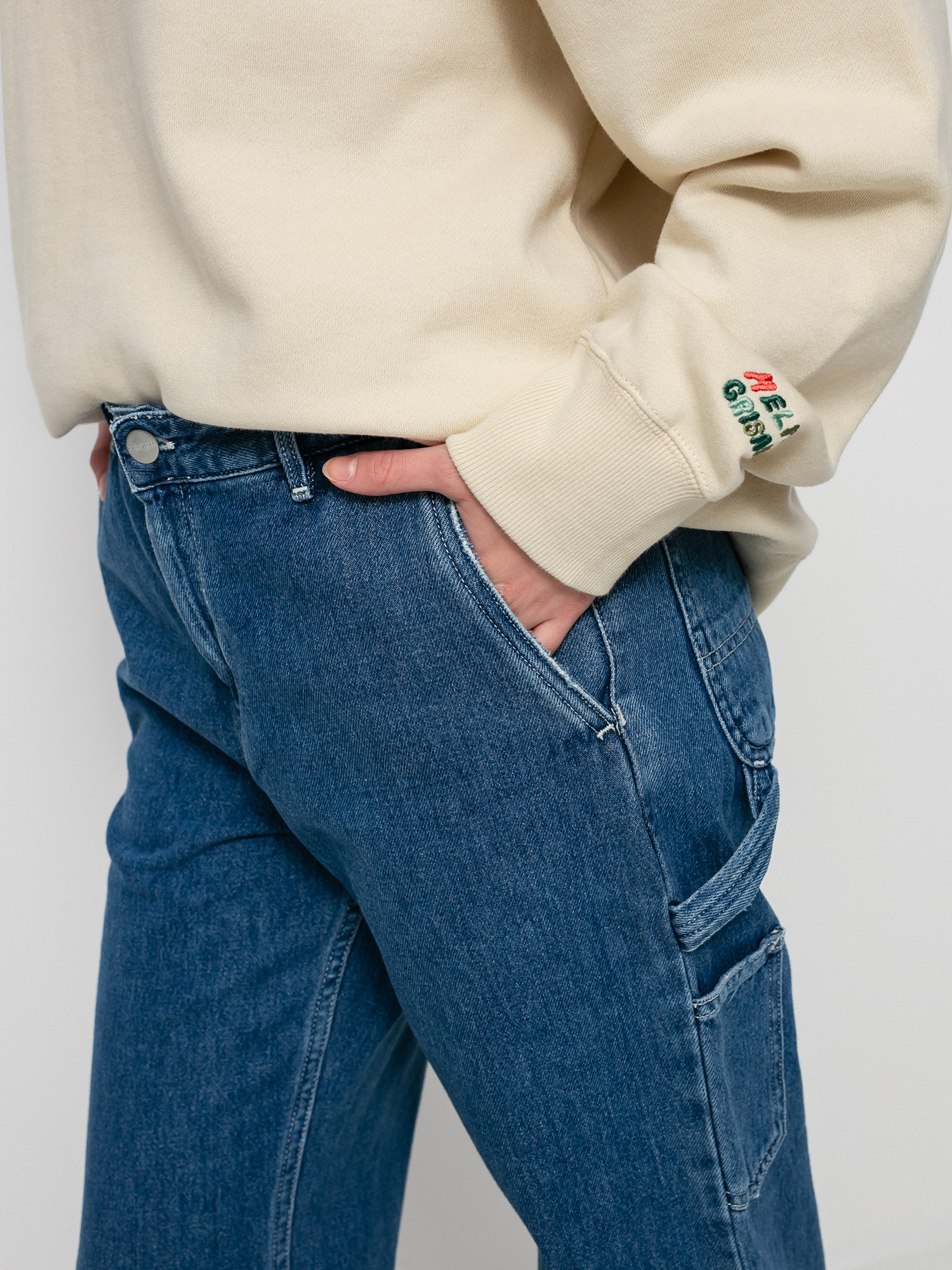 Kalhoty Carhartt WIP Pierce Wmn (blue)