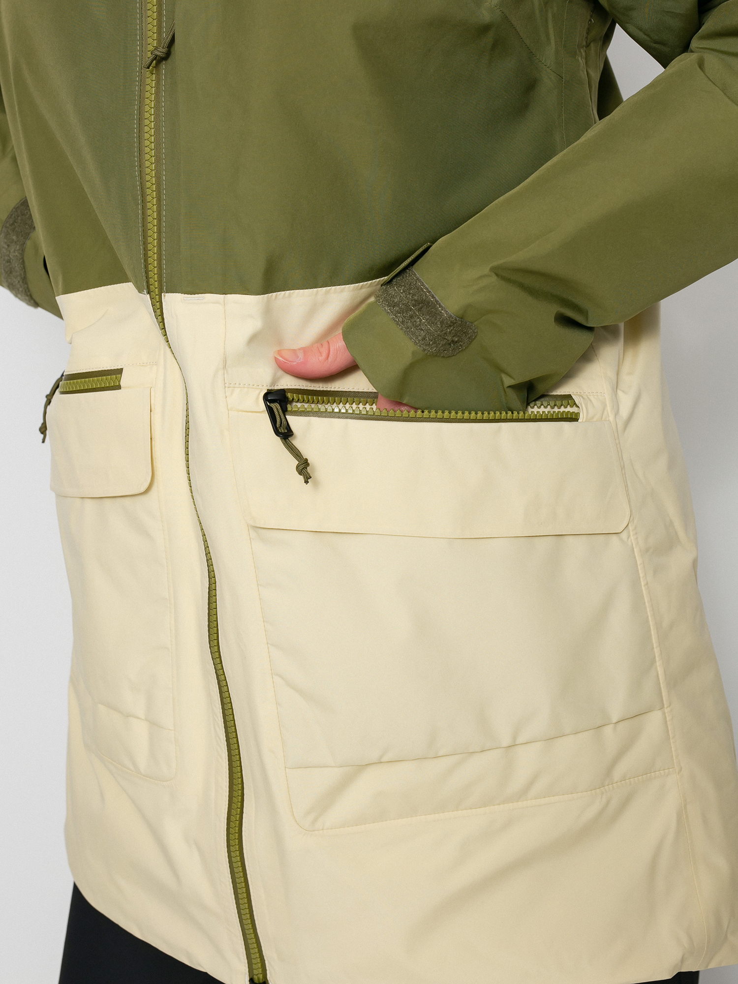 Dámská Snowboardová bunda Burton Gore Tex Treeline (martini olive/creme brulee)