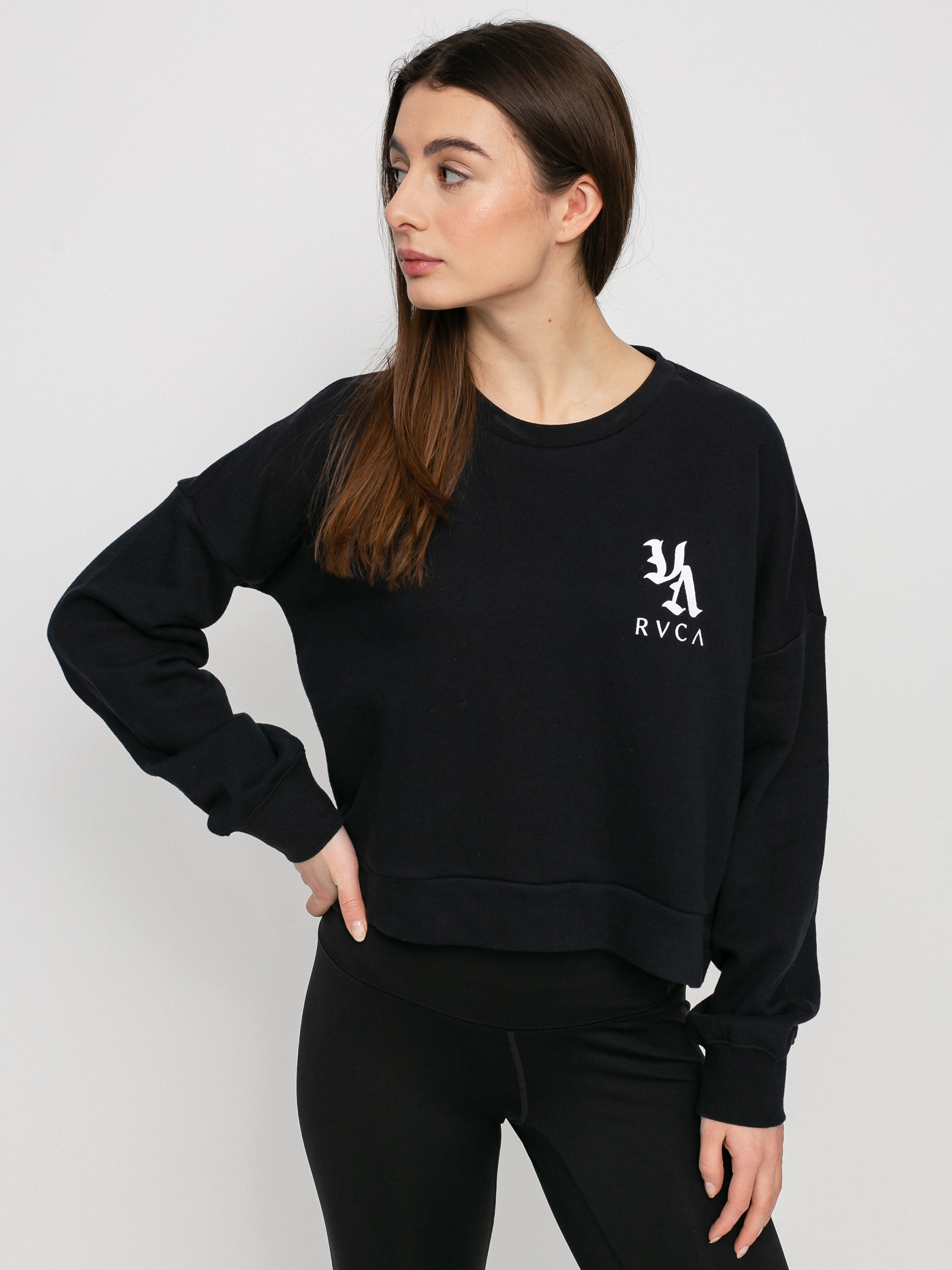 Mikina s kapucí RVCA Va Vibes HD Wmn (washed black)