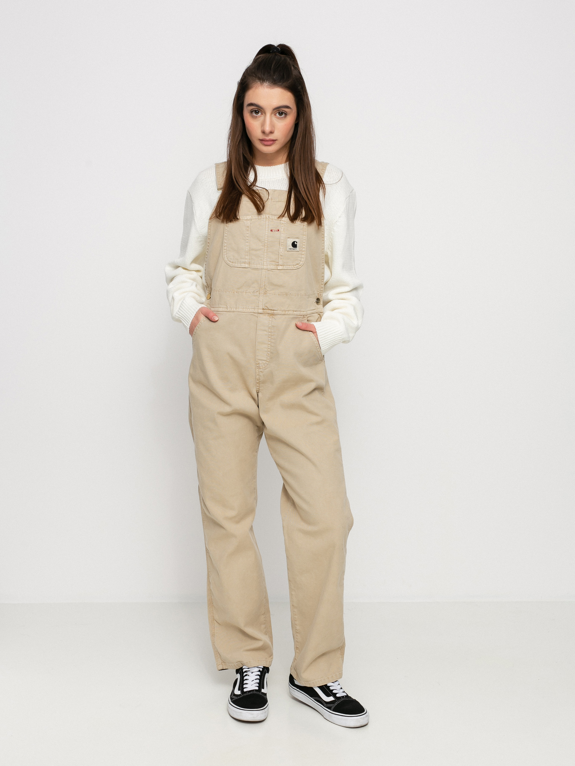 Kalhoty Carhartt WIP Bib Overall Wmn (dusty h brown)