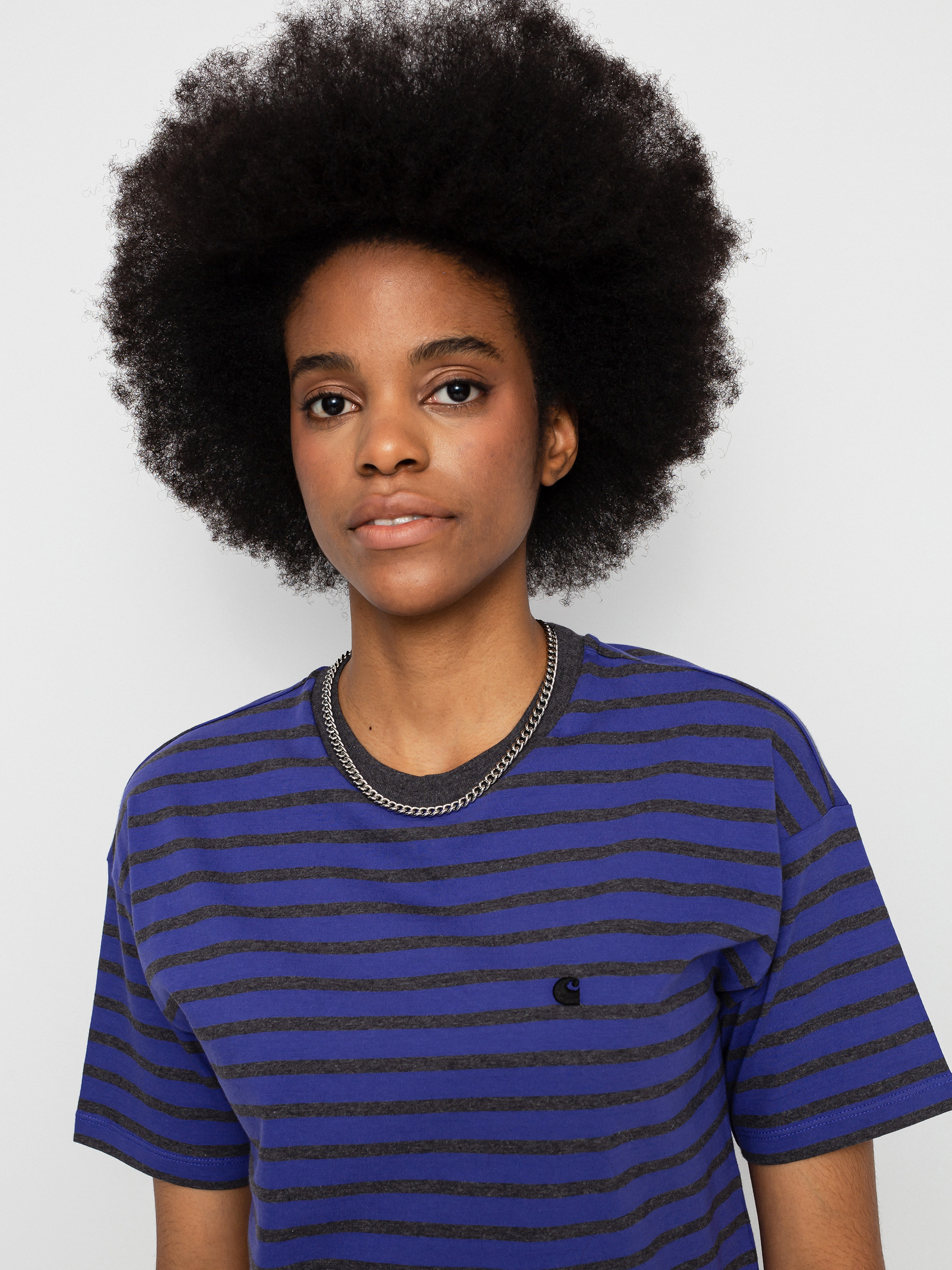 Tričko Carhartt WIP Robie Wmn (robie stripe/razzmic/stormcloud heather)