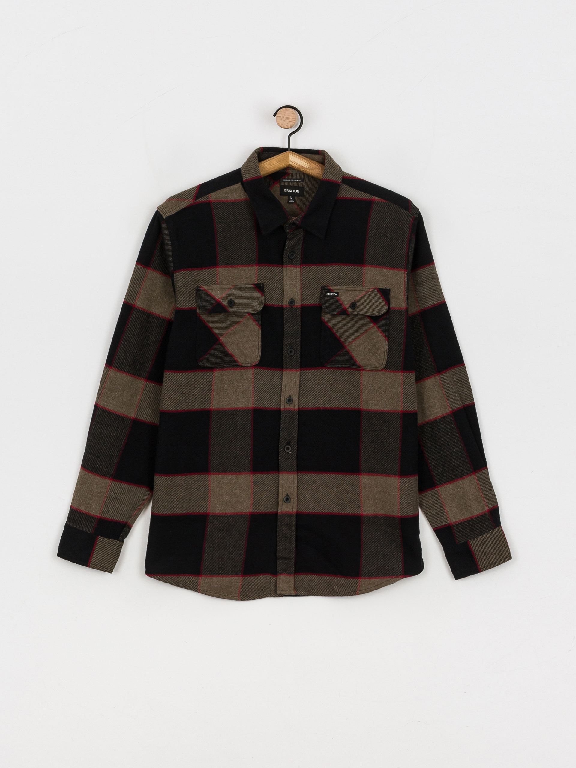 Košile Brixton Bowery Flannel Ls (heather grey/charcoal)