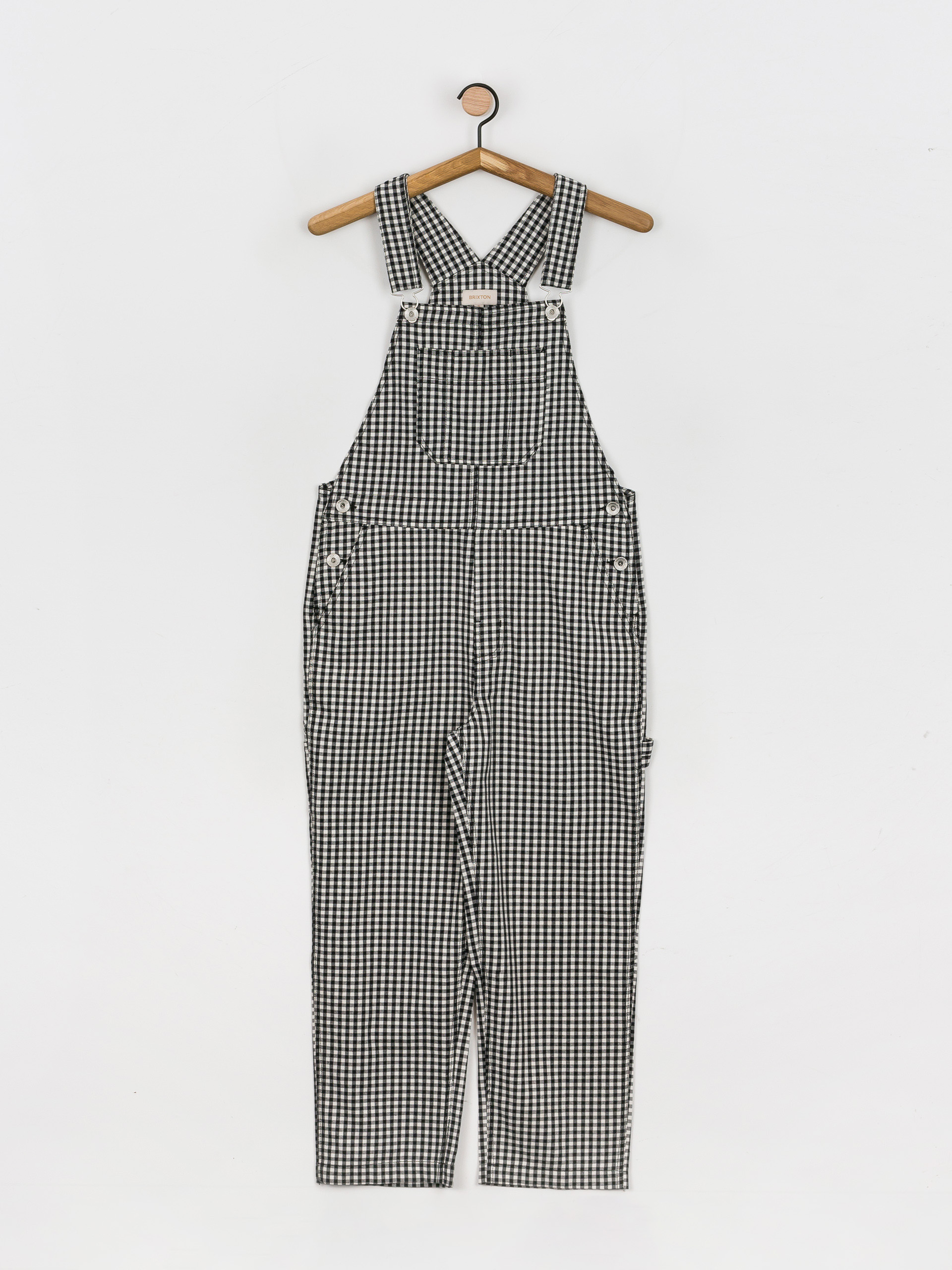 Kalhoty Brixton Christina Crop Overall Wmn (black gingham)