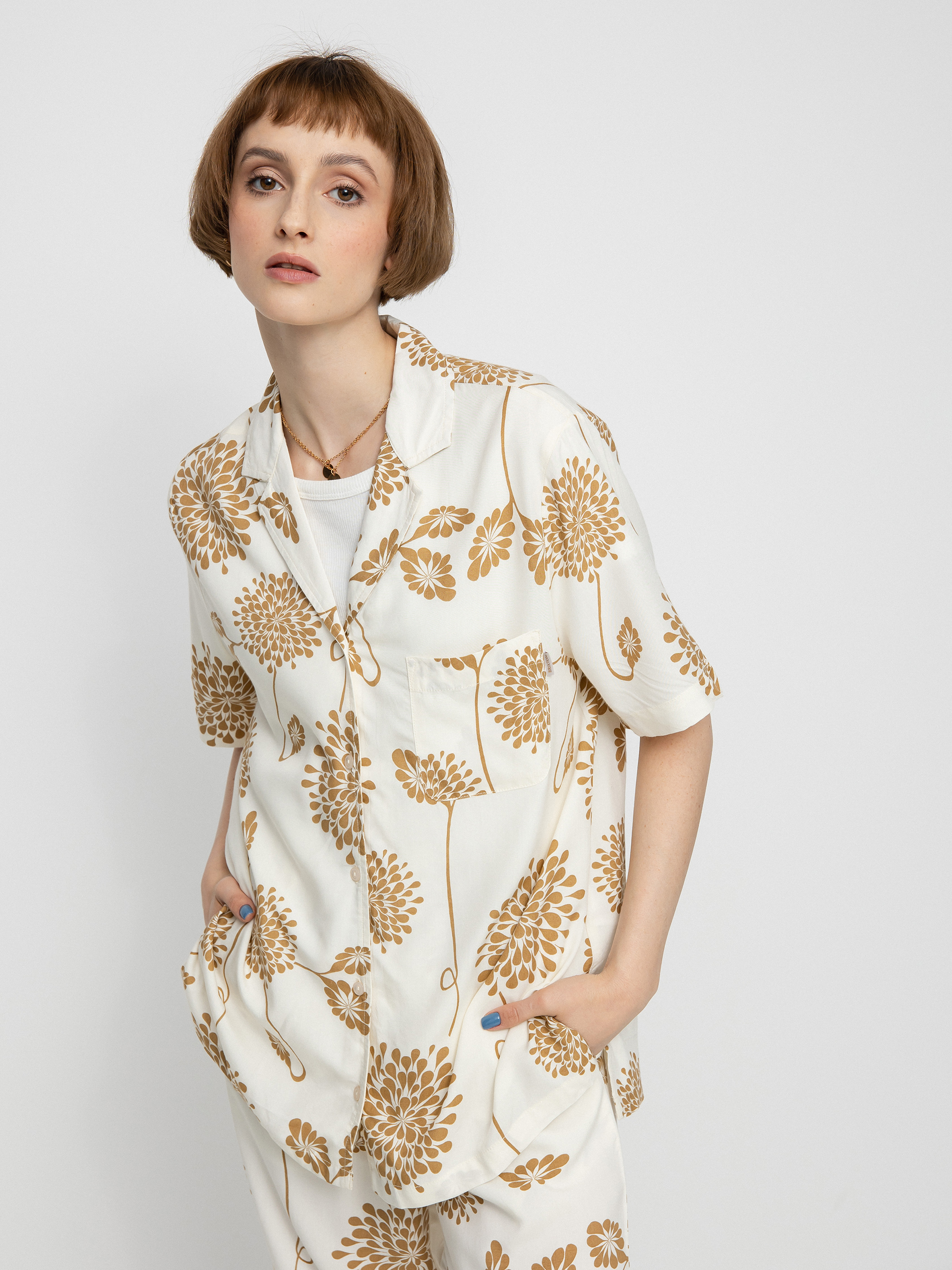 Košile Brixton Bunker Garden Floral Bf Wmn (dove)