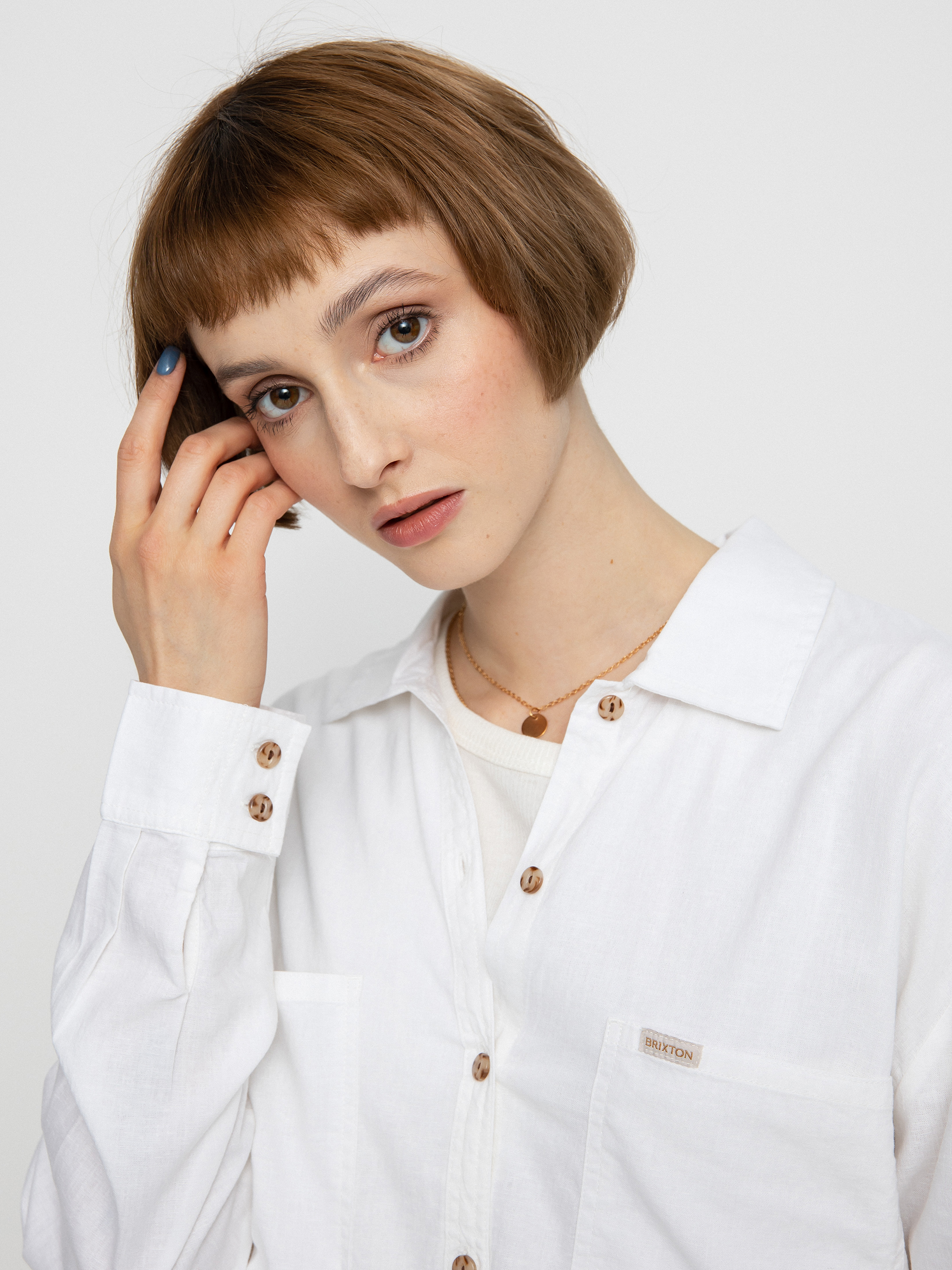 Košile Brixton Bowery Overshirt Wmn (white)