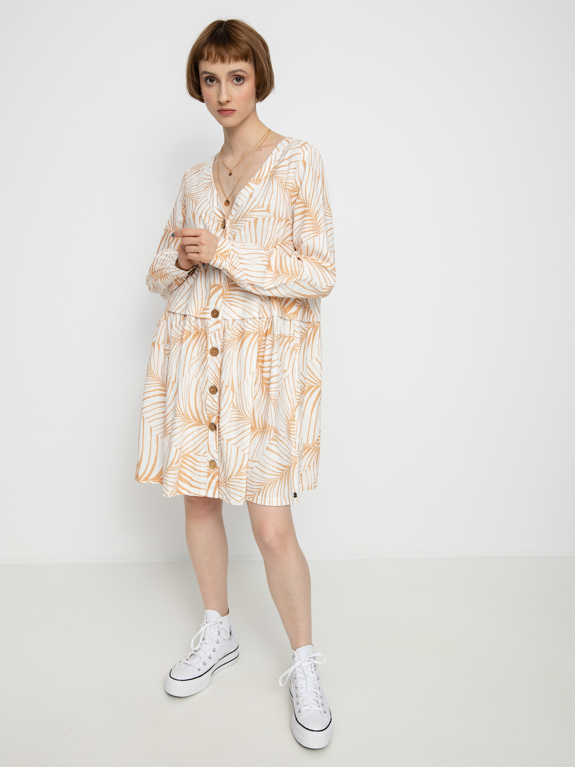 Šaty  Roxy Wishing Girl Wmn (toast palm tree dreams)