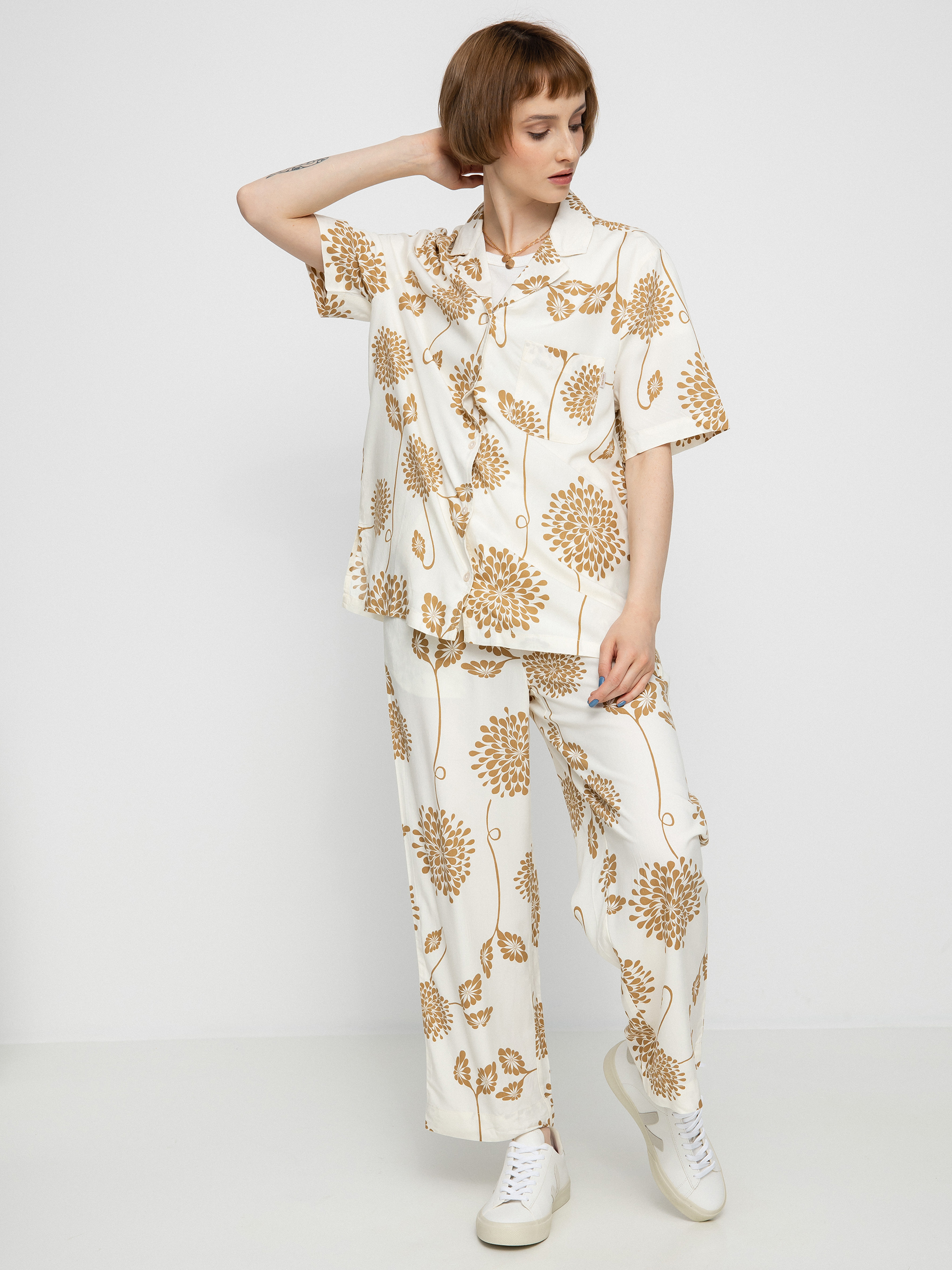 Kalhoty Brixton Garden Floral Crop Wmn (dove)