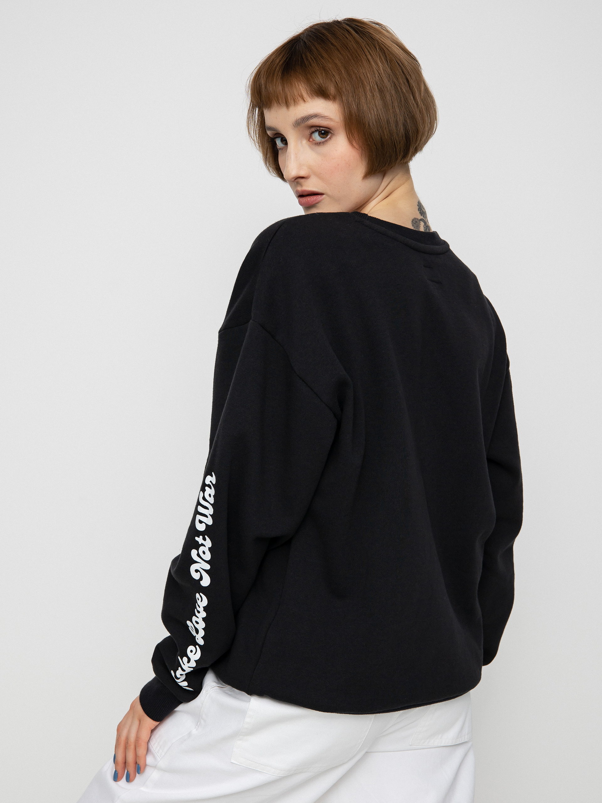 Mikina Brixton Love Not War Crew Wmn (black)