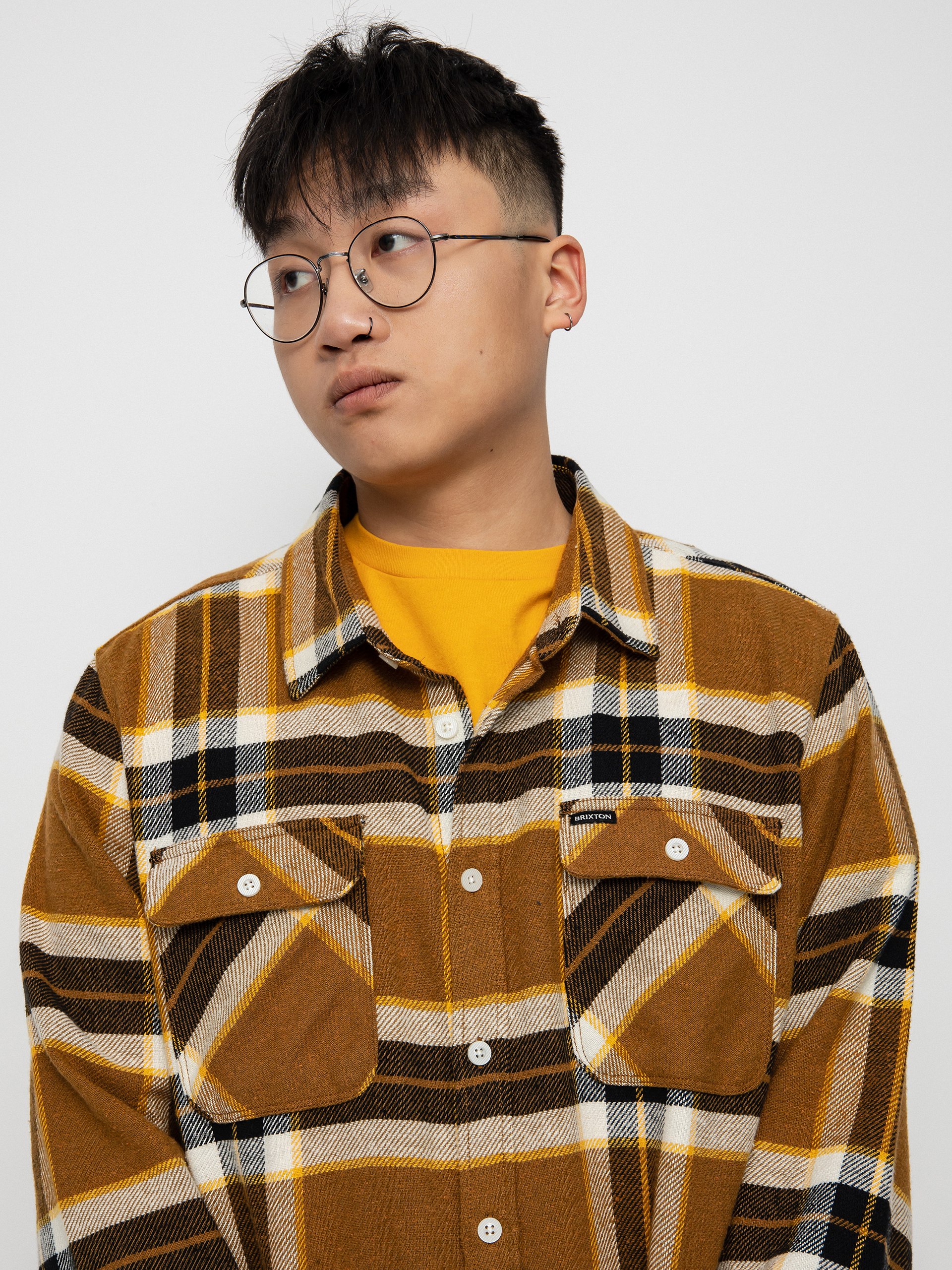 Košile Brixton Bowery Flannel Ls (medal bronze)