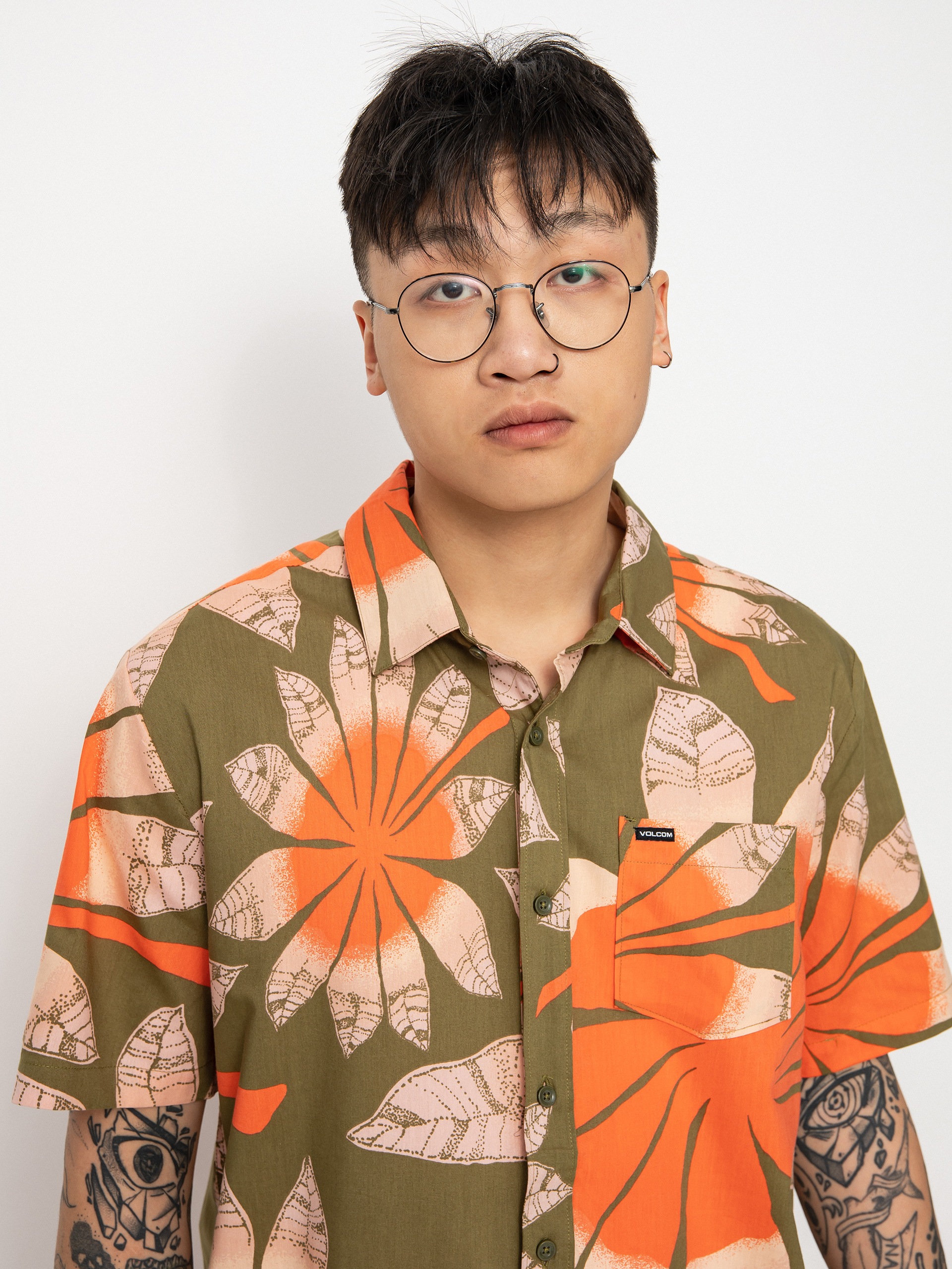 Košile Volcom Bloomin (martini olive)