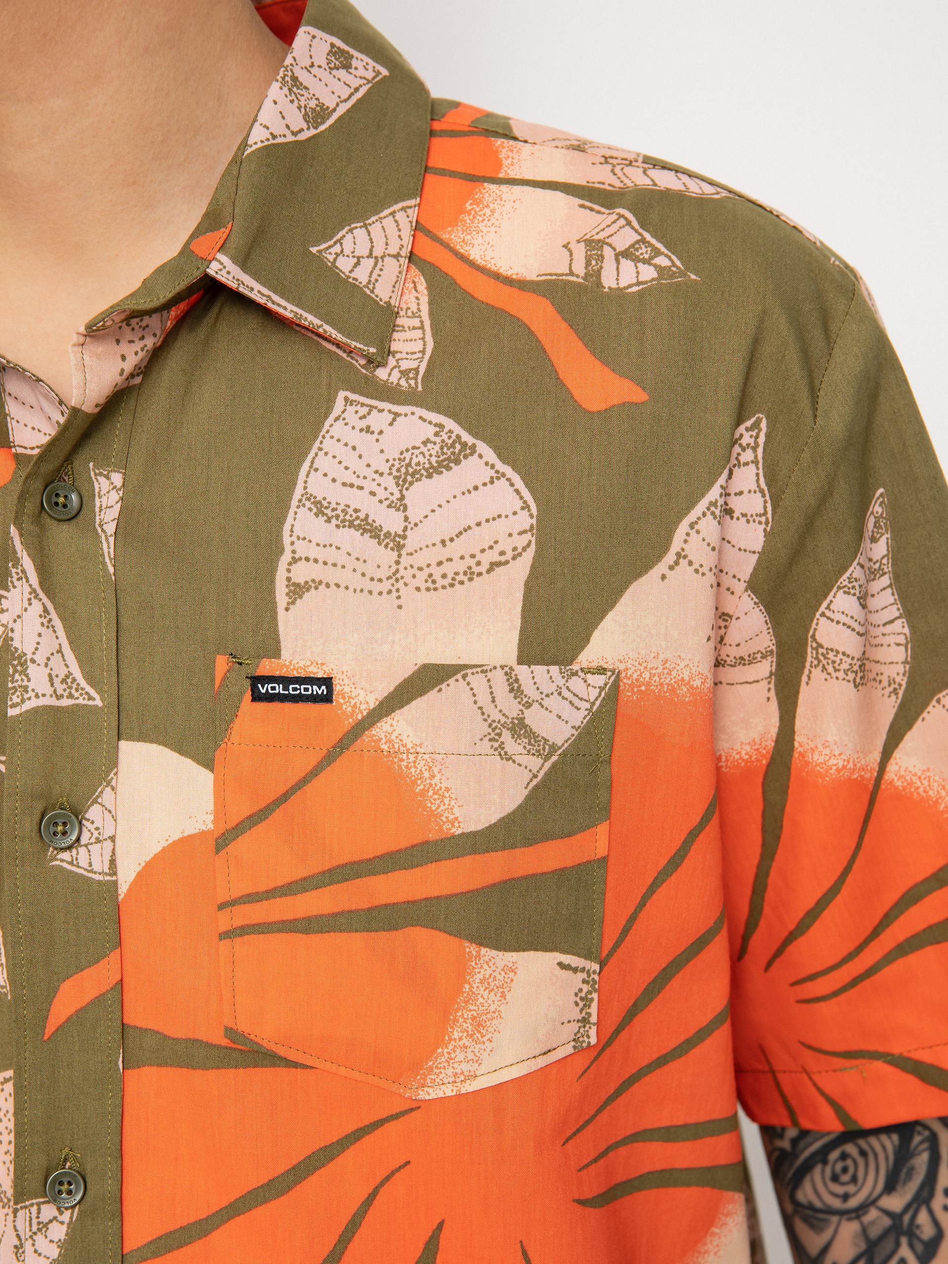 Košile Volcom Bloomin (martini olive)