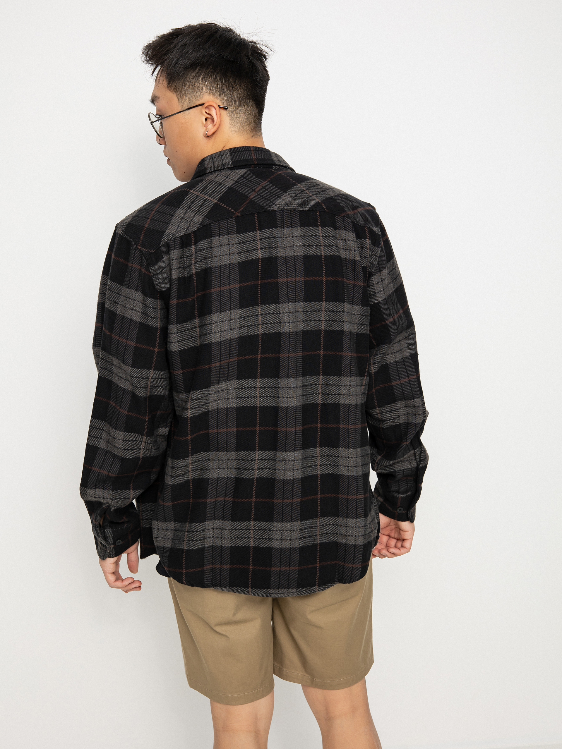 Košile Brixton Bowery Flannel (black/charcoal)