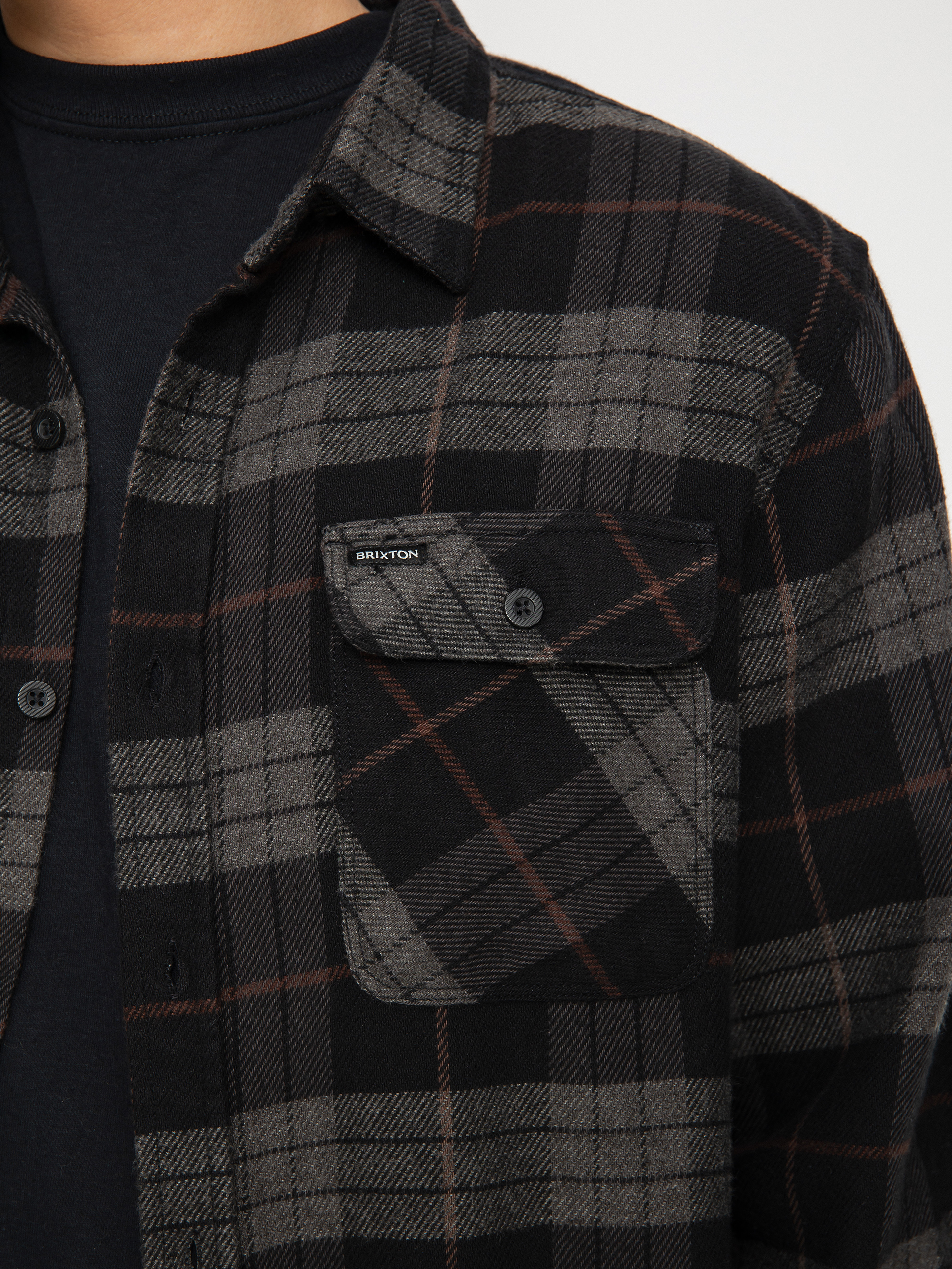 Košile Brixton Bowery Flannel (black/charcoal)