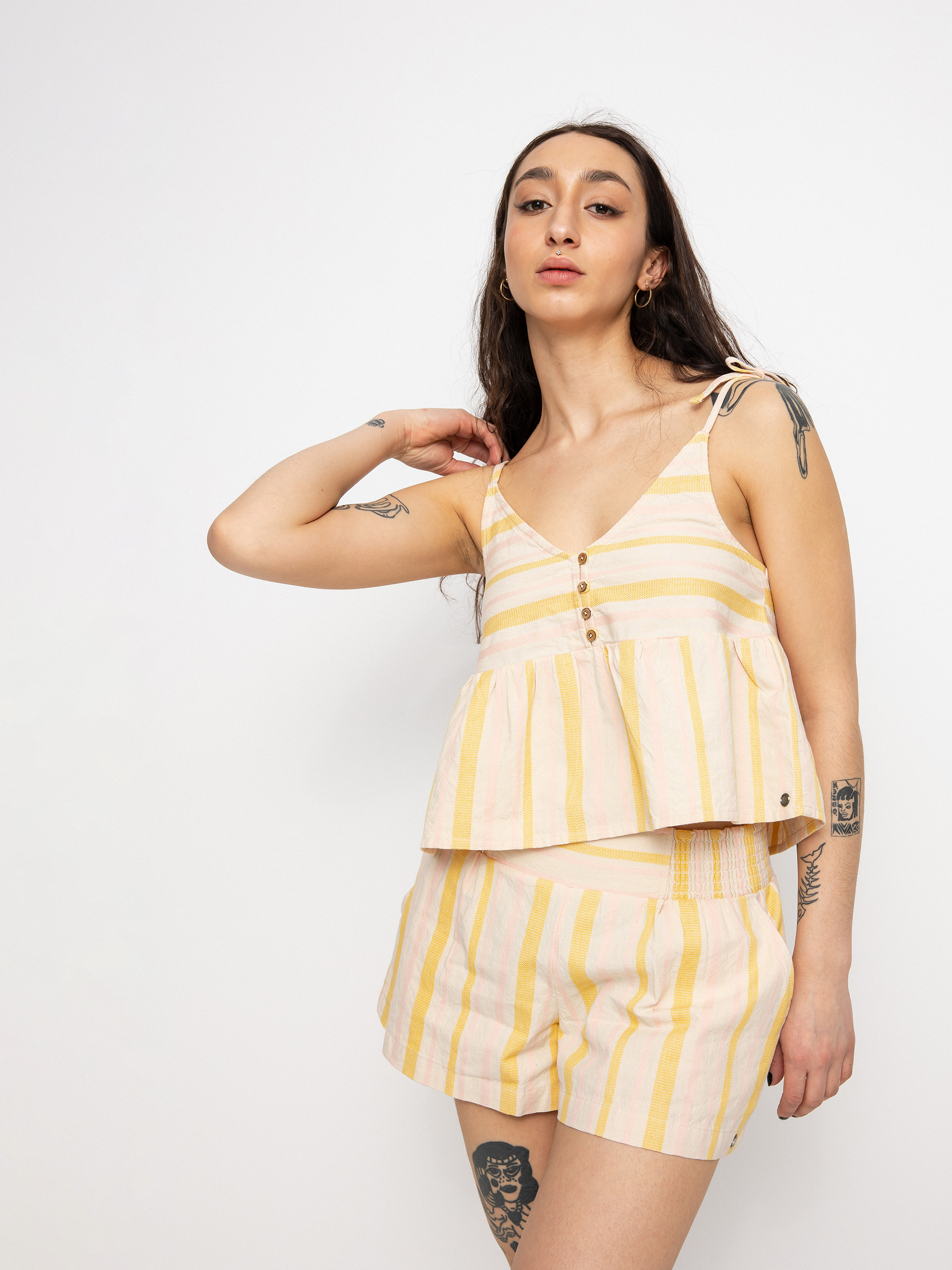 Tričko Roxy Koszulka Open Eyes Wmn (tapioca alla stripe verticale)