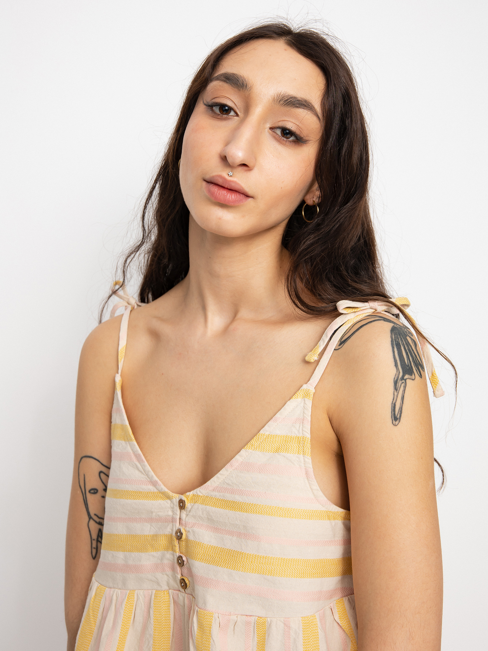 Tričko Roxy Koszulka Open Eyes Wmn (tapioca alla stripe verticale)