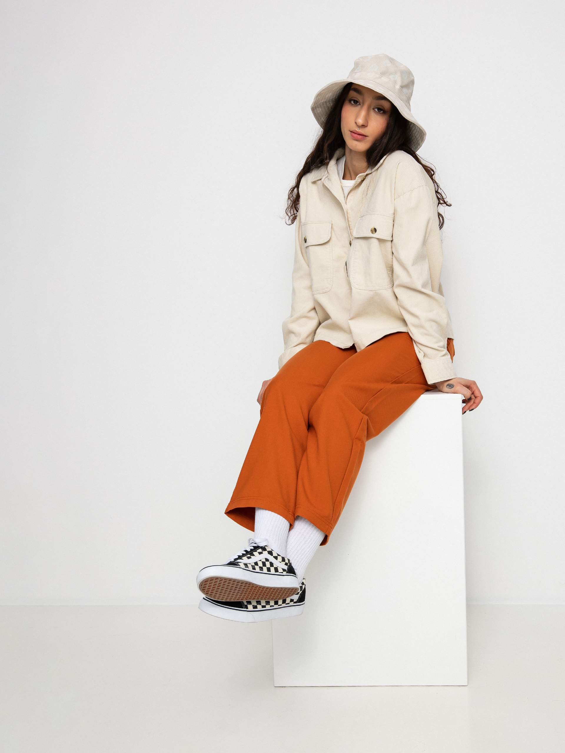Košile Brixton Bowery W Corduroy Flannel Ls Wmn (dove)