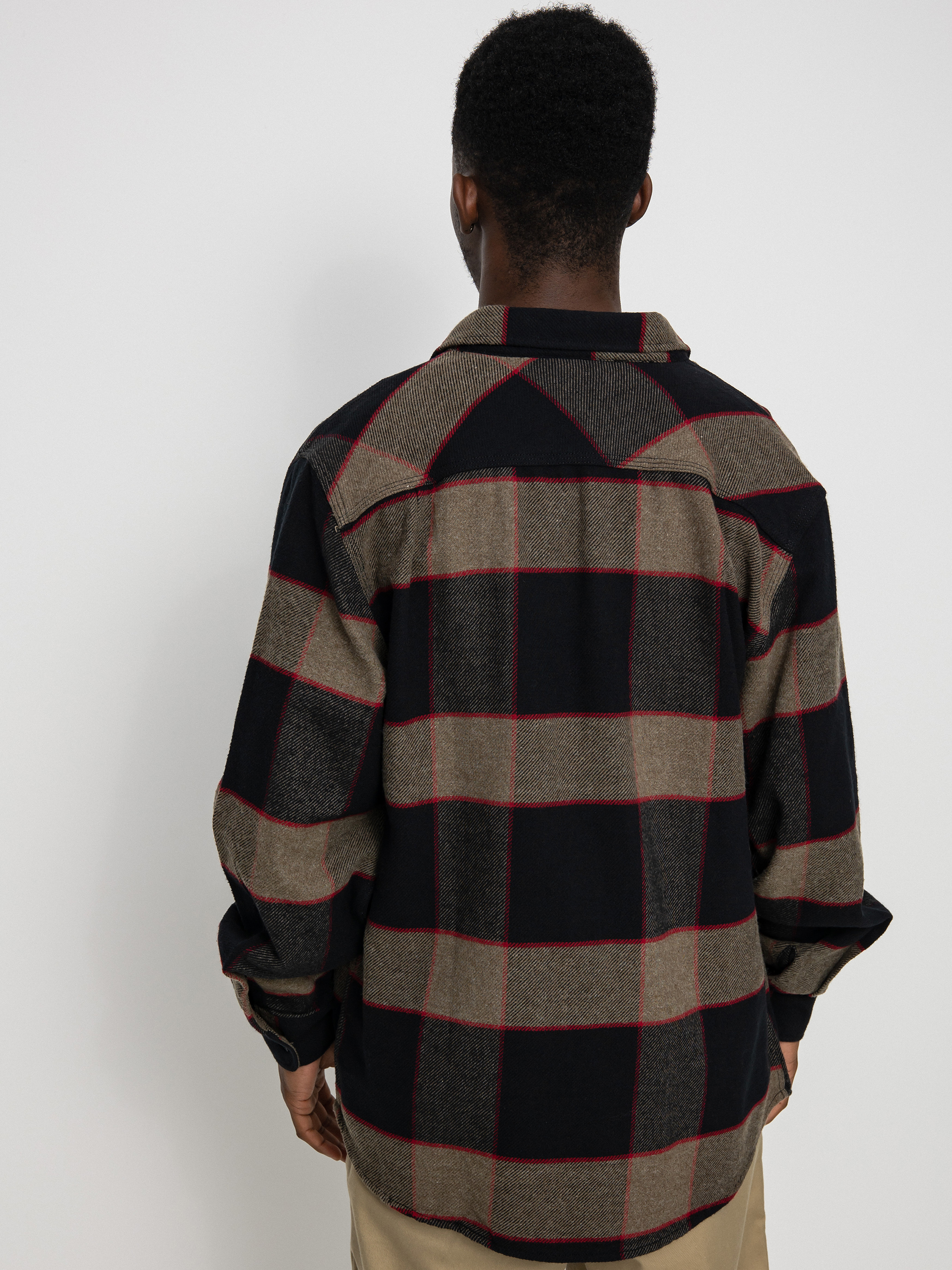 Košile Brixton Bowery Flannel Ls (heather grey/charcoal)