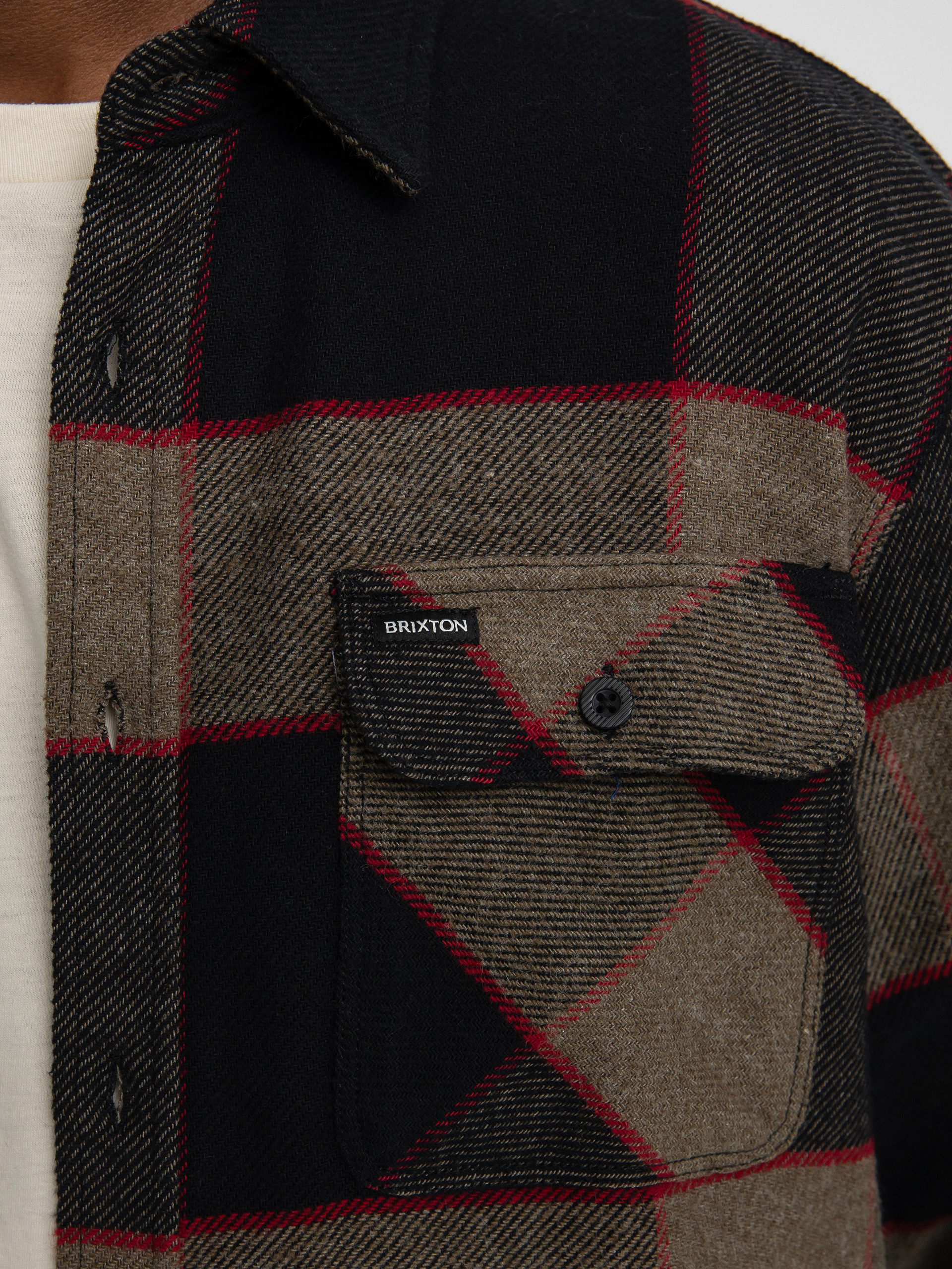 Košile Brixton Bowery Flannel Ls (heather grey/charcoal)
