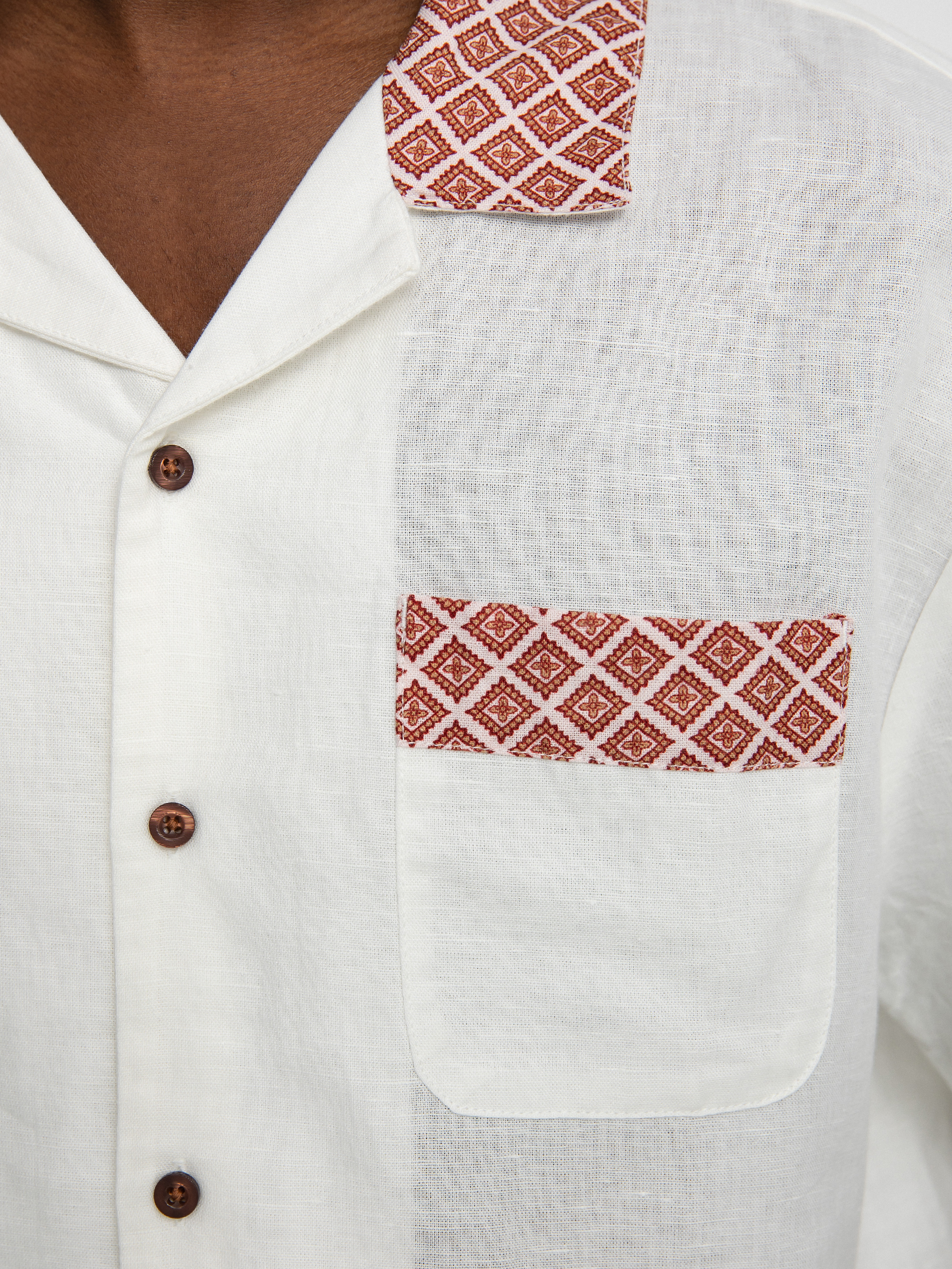 Košile Brixton Bunker (off white)