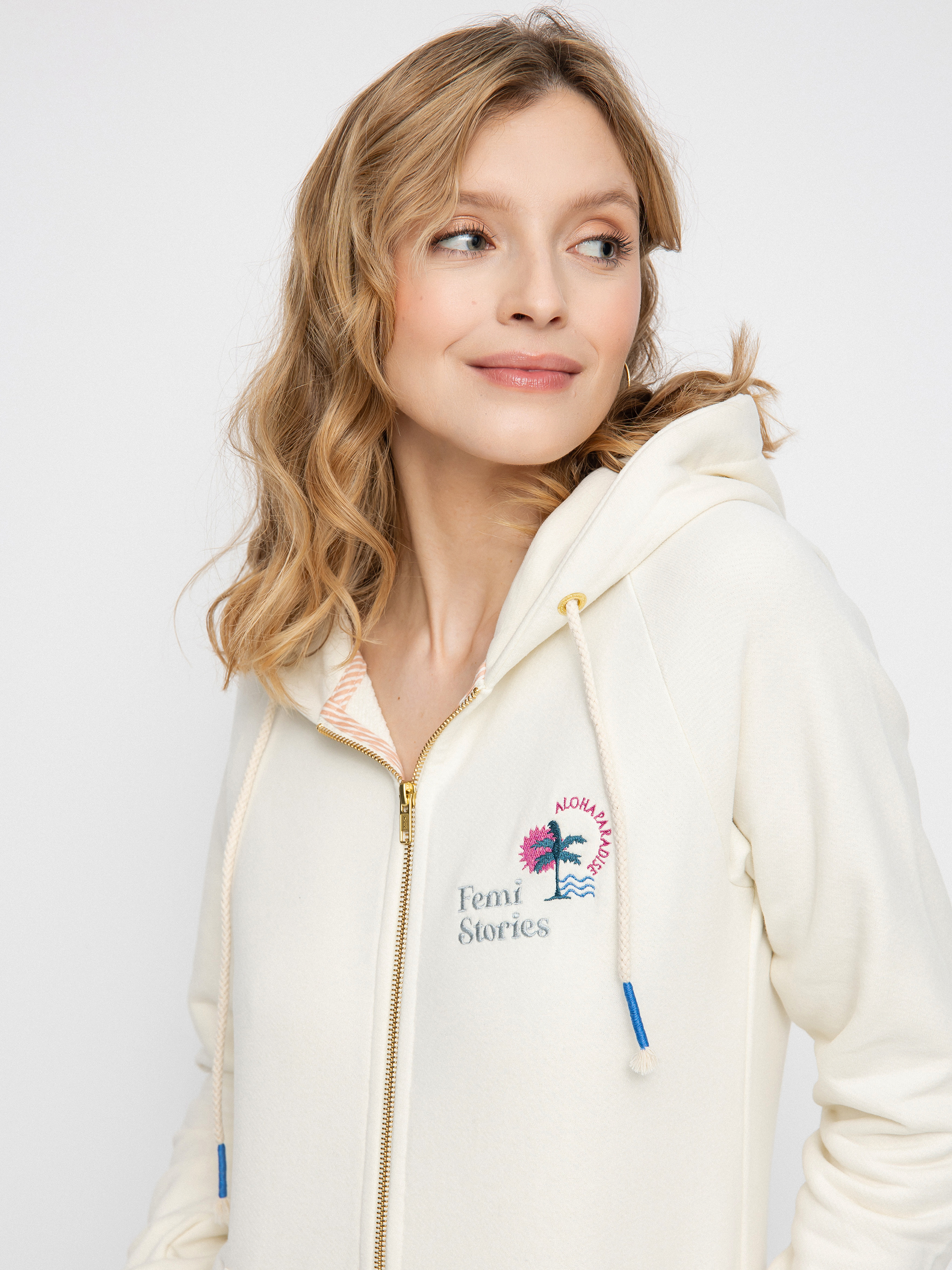 Mikina s kapucí Femi Stories Bloom ZHD Wmn (ecr)
