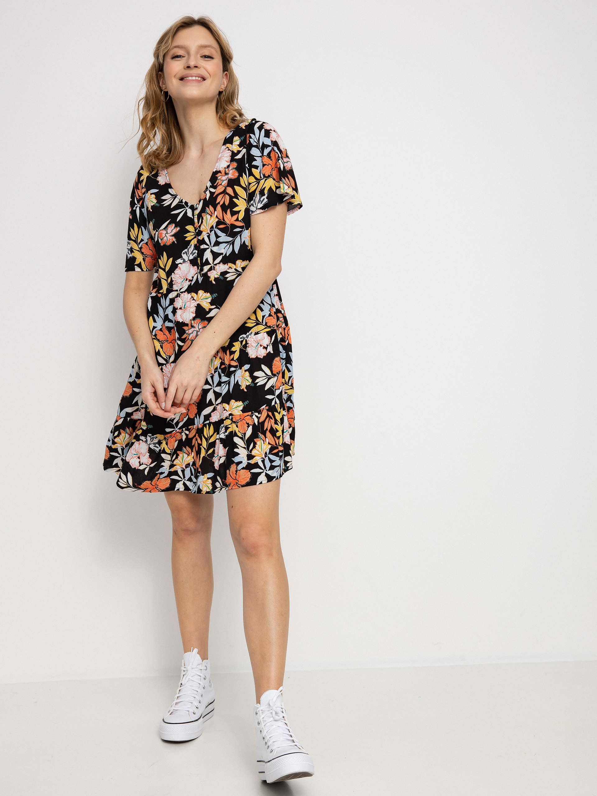 Šaty  Roxy Sunny Summer Wmn (anthracite island vibes)