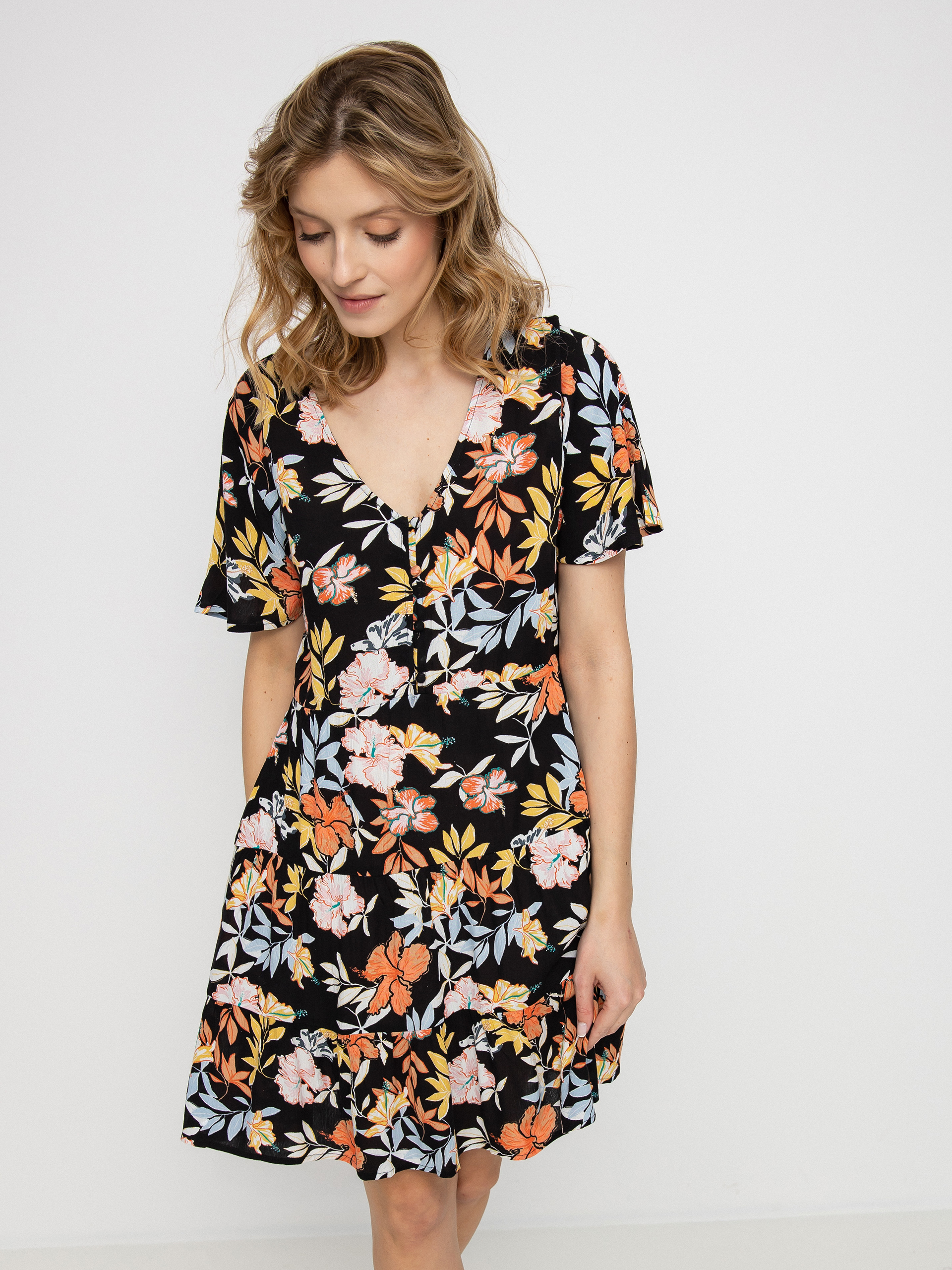 Šaty  Roxy Sunny Summer Wmn (anthracite island vibes)