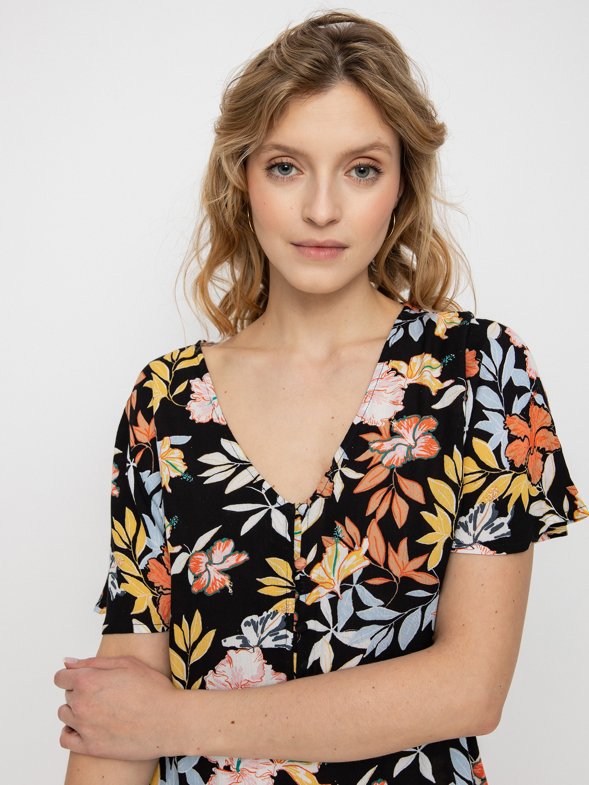 Šaty  Roxy Sunny Summer Wmn (anthracite island vibes)